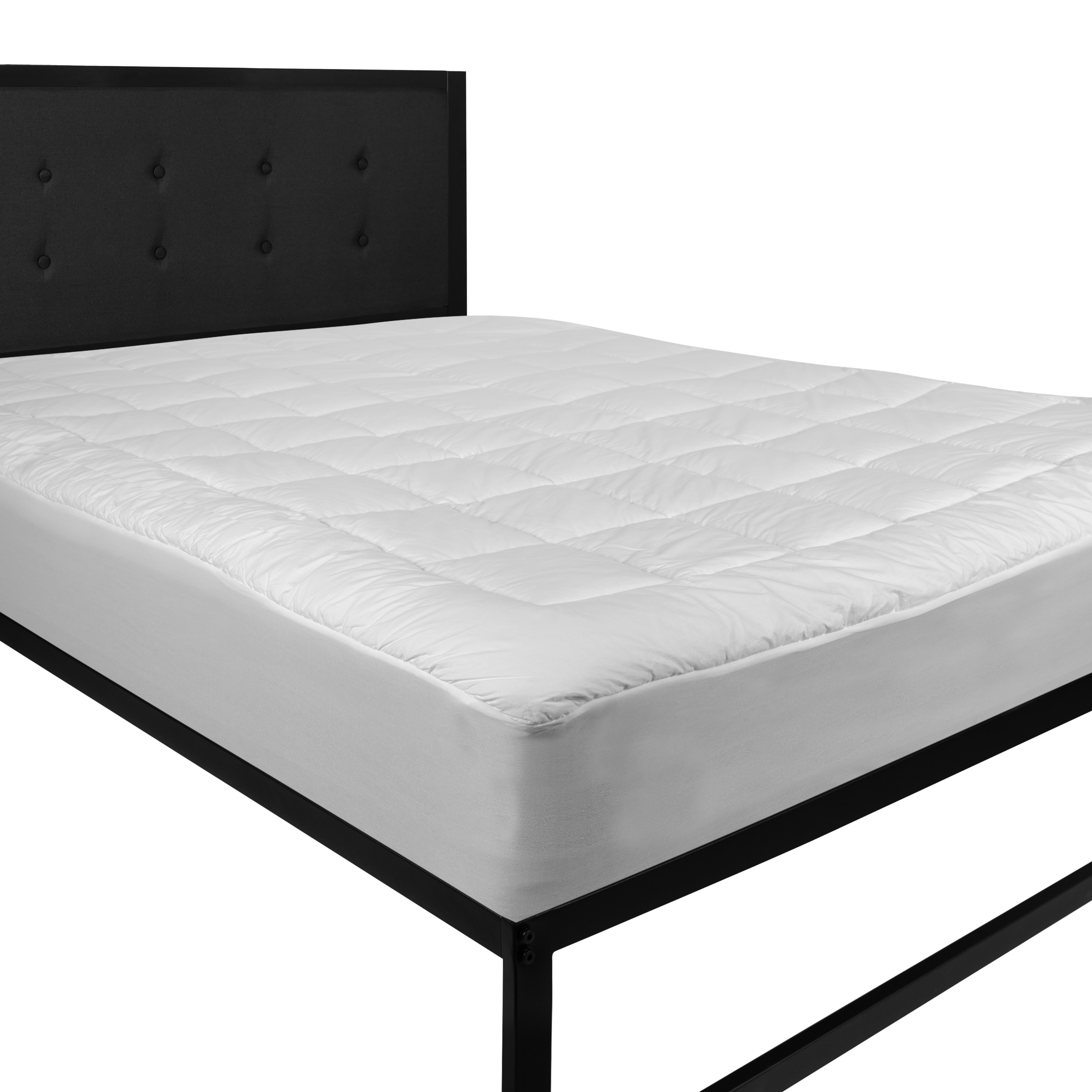 Flash Furniture Capri Comfortable Sleep White Mattress Pad - Deep Pocket - Queen Size - Quilted Cotton Top - Hypoallergenic - Fits 8""-21"" Mattresses -  RF-REM-09-Q-GG