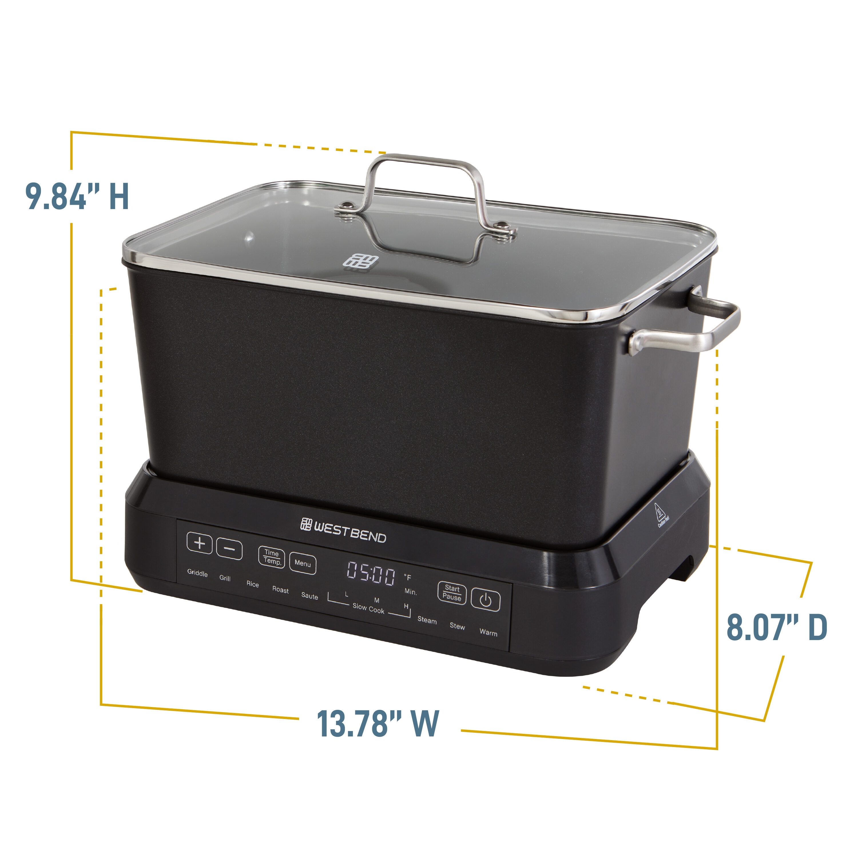 West Bend 5-Quart Black Rectangle Slow Cooker in the Slow Cookers  department at