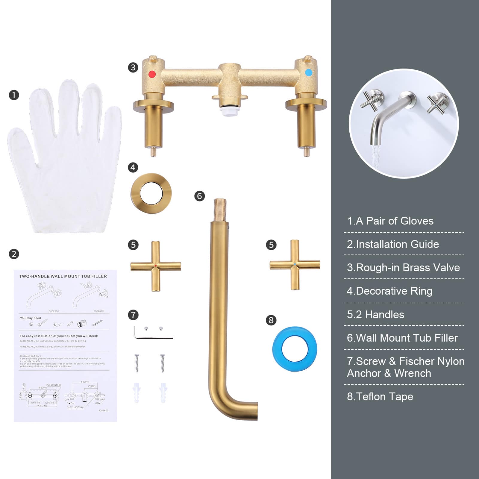 ARCORA AR9202500G Roman-Tub-Faucets - View #4