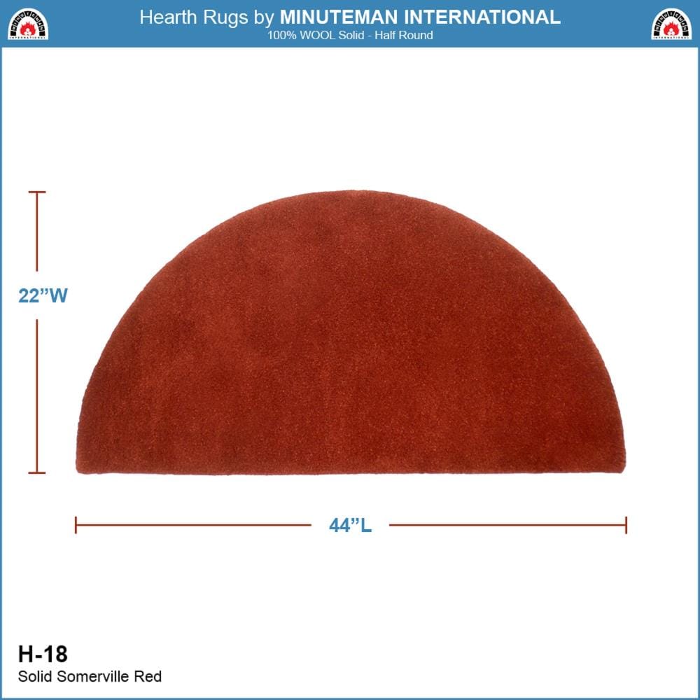 Somerville Red Handmade Wool Half Round Hearth Rug