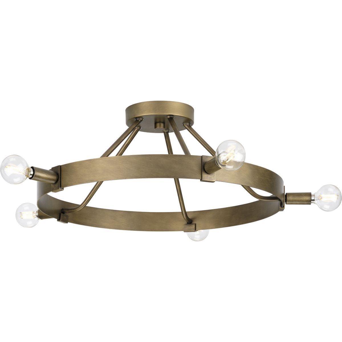 Progress Lighting P350240-196 Breckenridge 5 -Light 22.5-in Bronze Semi Flush Mount Light