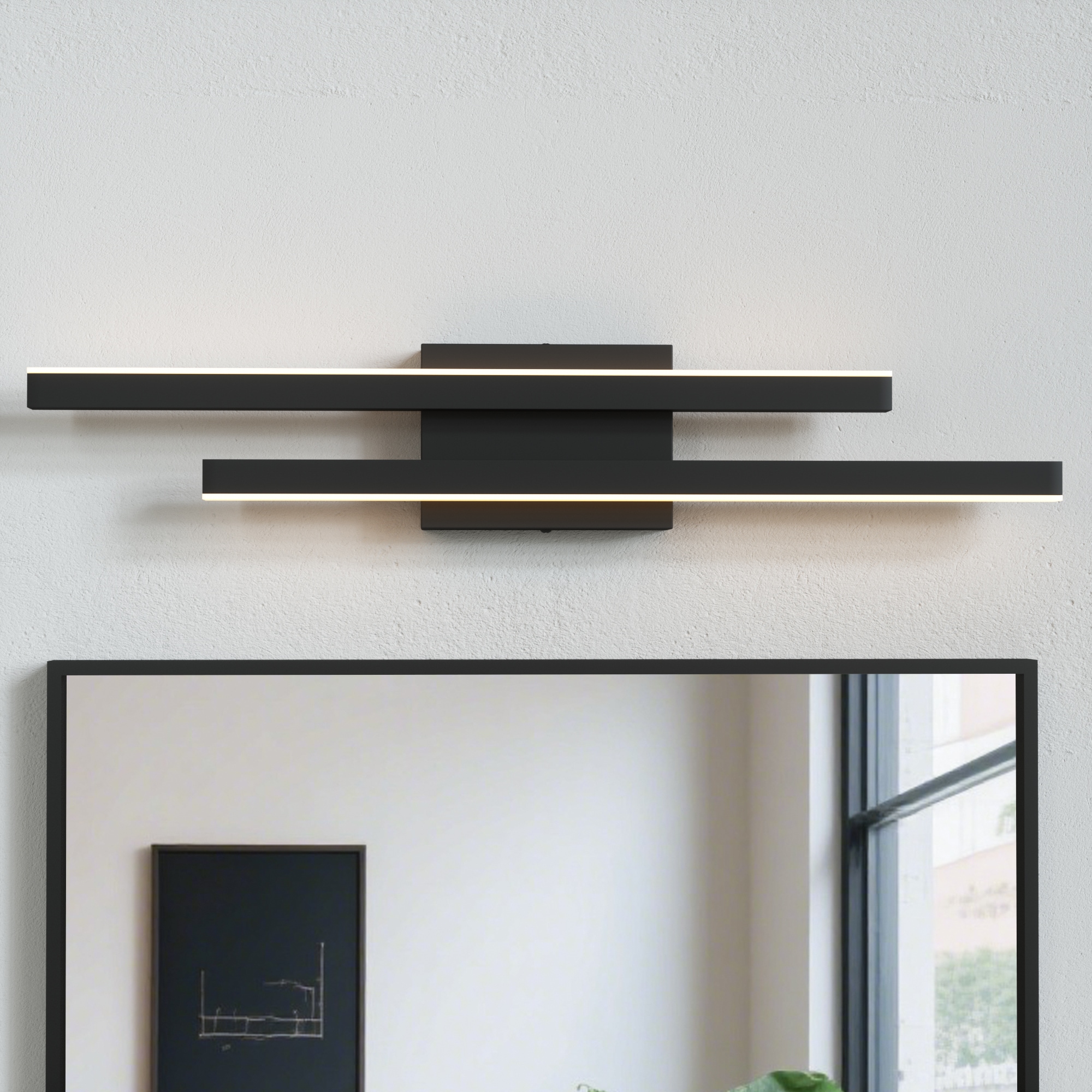 Maxax Luminous Essence 24-in 2 Light Matte Black Integrated LED Modern/contemporary Vanity light