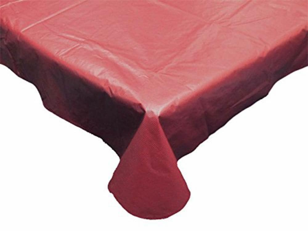 Dii Vinyl Tablecloth Solid Burgundy 60 Round In The Table Covers Department At Lowes Com