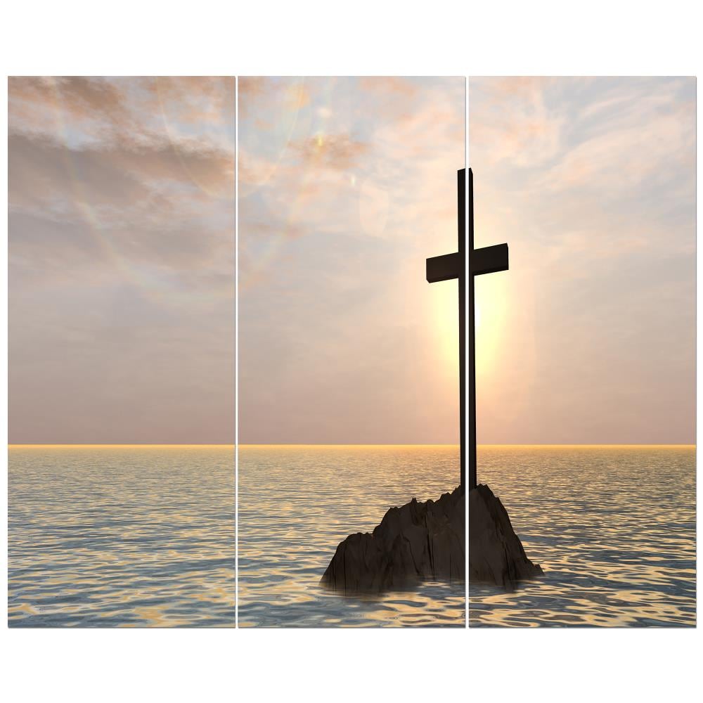 Designart PT18555-3P 28-Inches H x 36-Inches W Inspirational Canvas Print