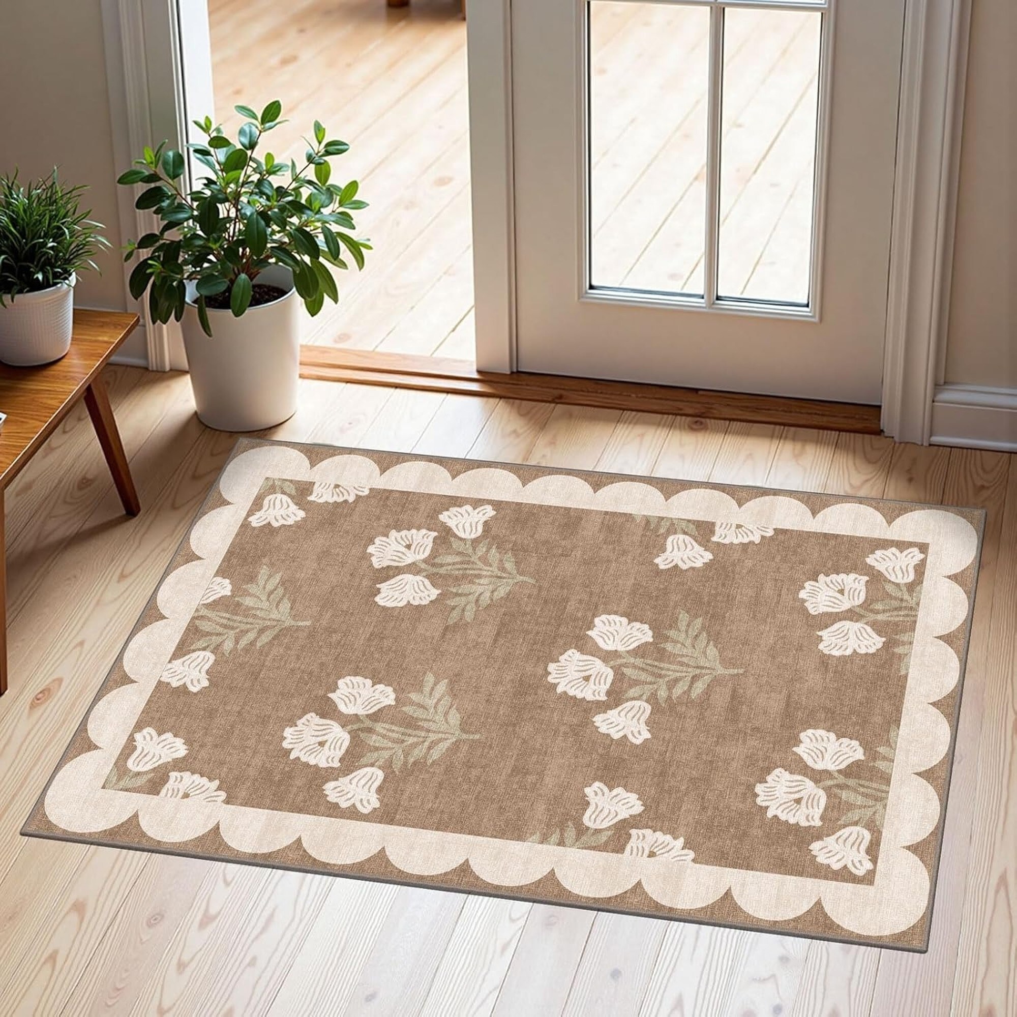allen + roth 2-ft x 3-ft Natural Coir/Rubber Rectangular Indoor