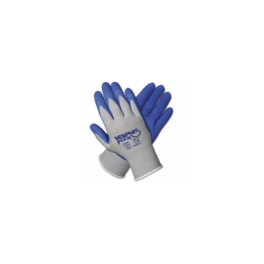 Memphis Flex Seamless Nylon Knit Gloves, Medium, Blue/Gray, Pair