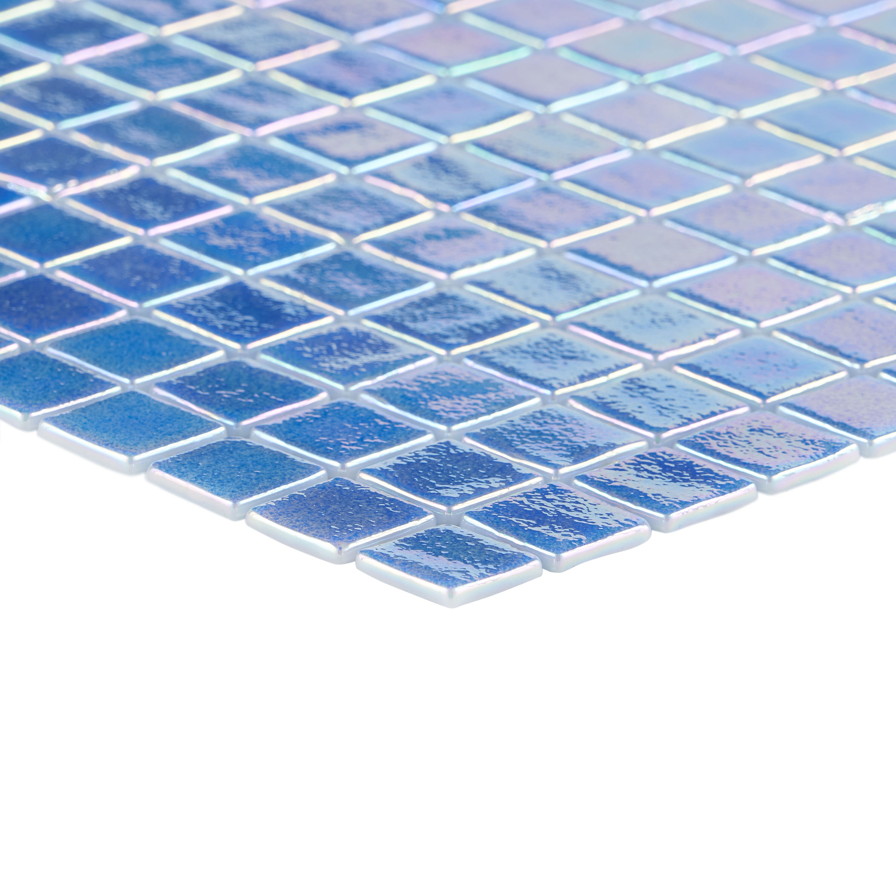 Whirlpool Blue Polished Glass Mosaic Tile 12" x 18"
