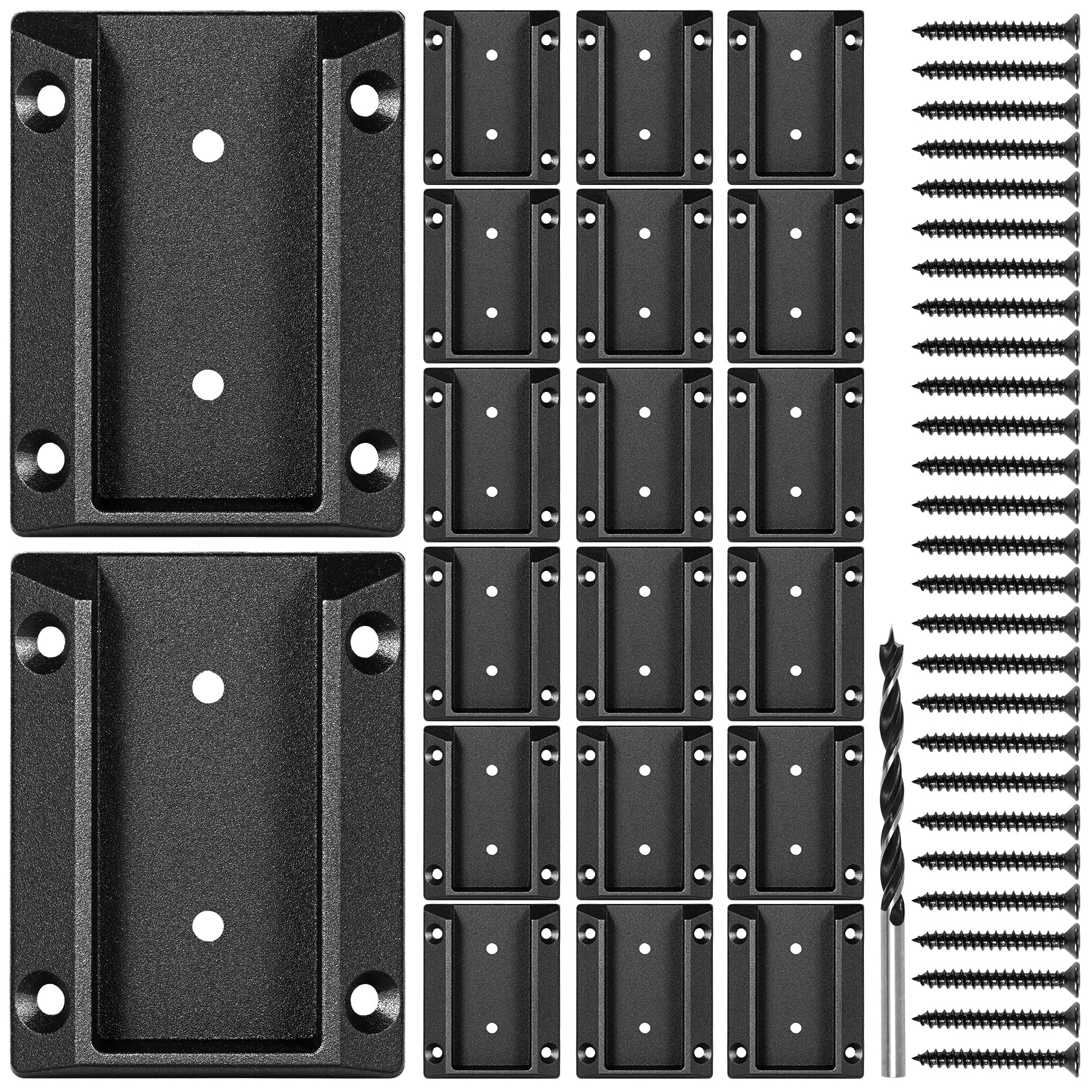 Phewnyzo  20pcs ADC12 Aluminum Deck Railing Brackets for 2x4 Wood Posts Handrail Connection Black durable home and garden accessory designed for