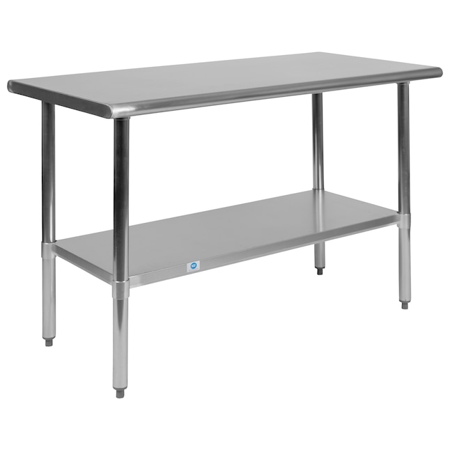 box systematic Attend Flash Furniture Stainless Steel Contemporary/Modern Counter Table, Metal  with Silver Metal Base in the Dining Tables department at Lowes.com