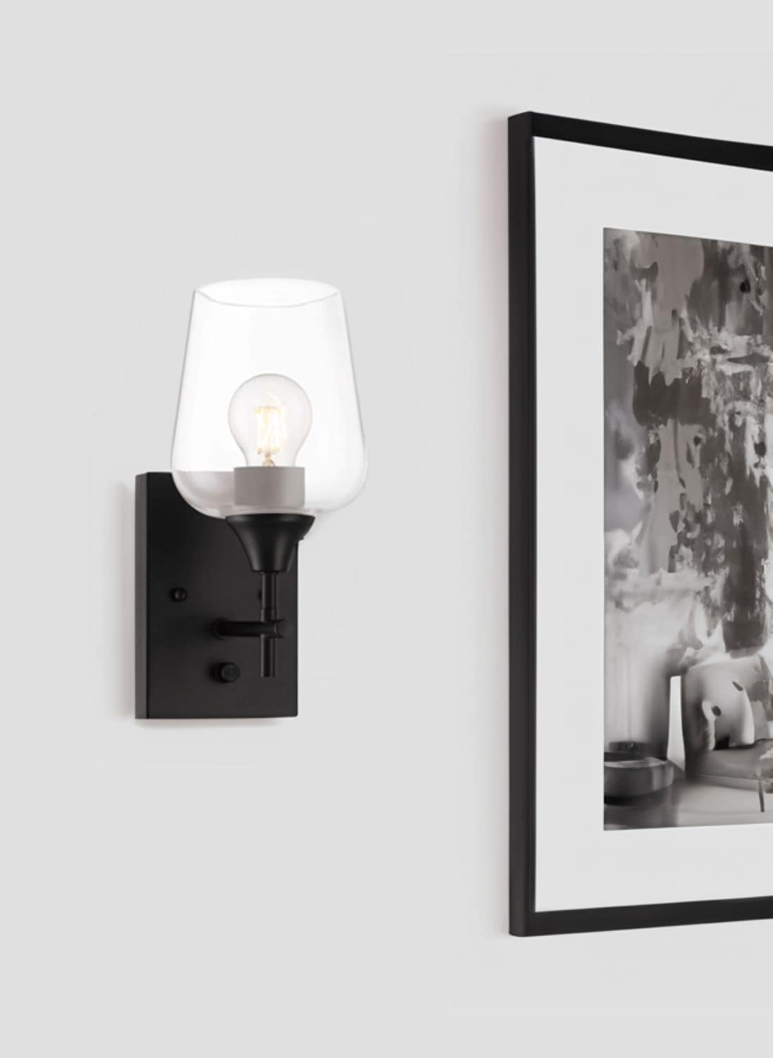 allen + roth WS24BK Meredith 5.75-in 1 -Light Black Modern/contemporary Vanity light