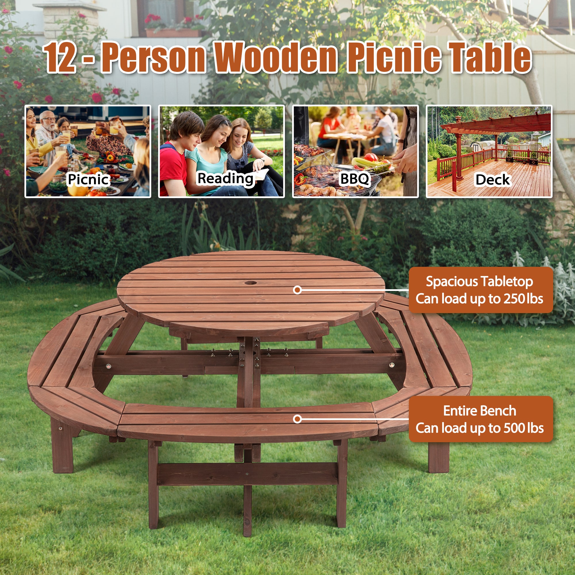 WELLFOR PECG-012 Picnic-Tables - View #4