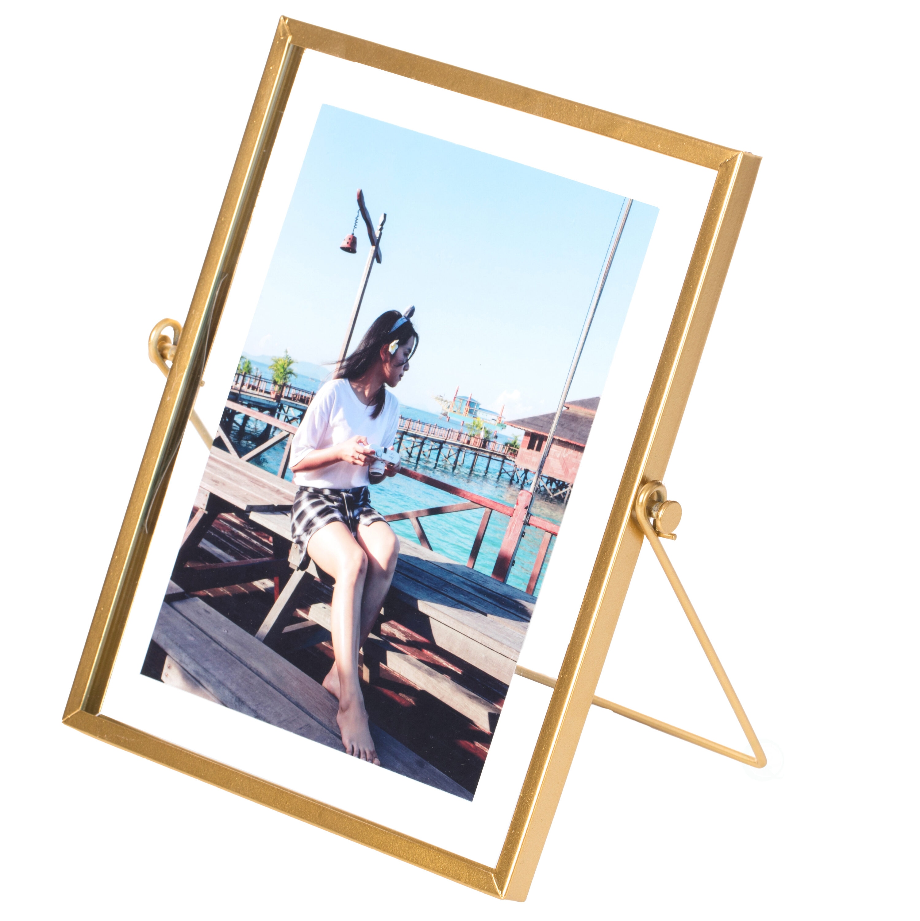 FABULAXE QI004066.GD.L Gold Metal ( 5-in x 7-in ) Picture frame