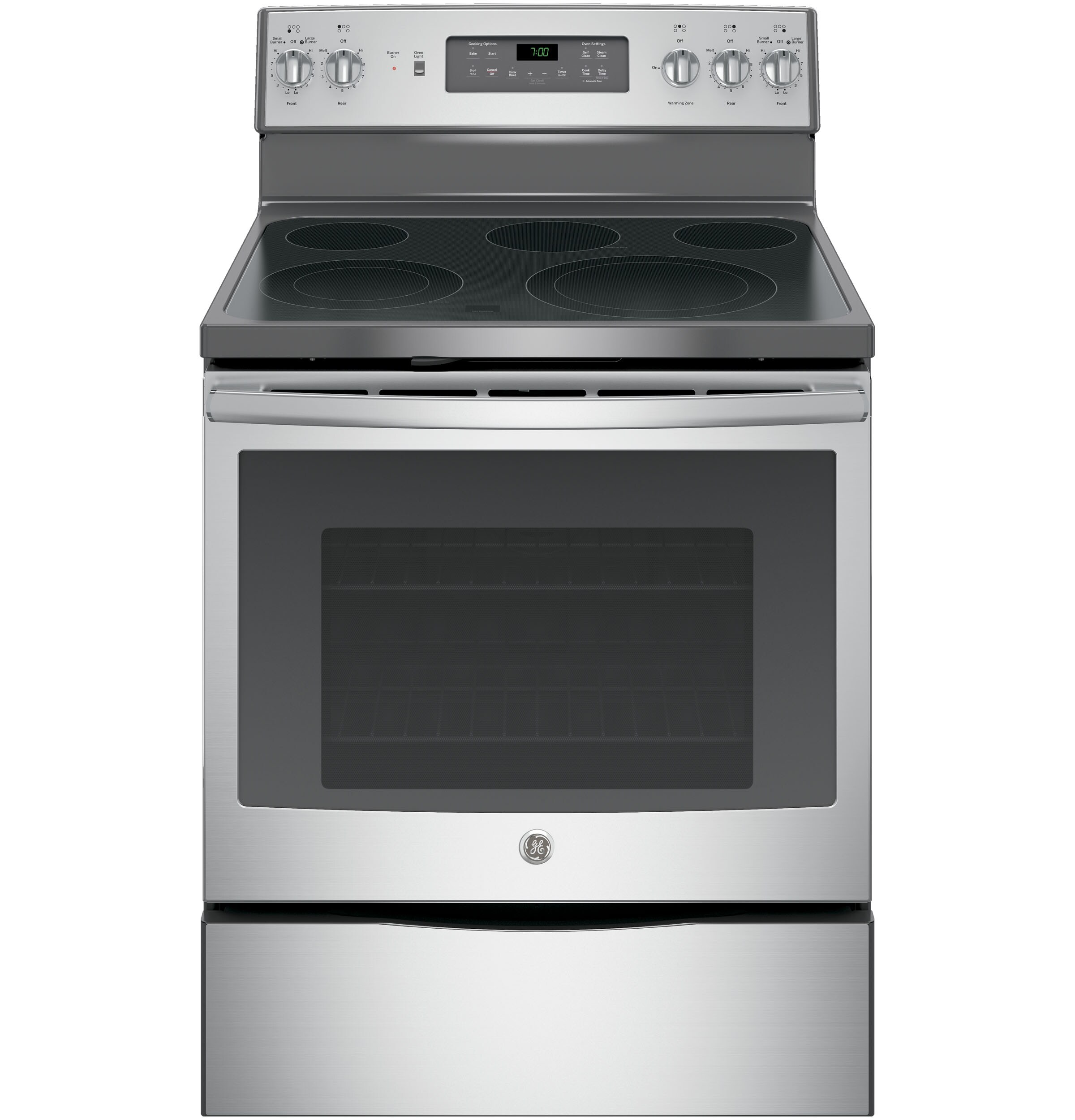 GE 30-in Glass Top 5 Elements 5.3-cu ft Self-Cleaning Convection Oven ...