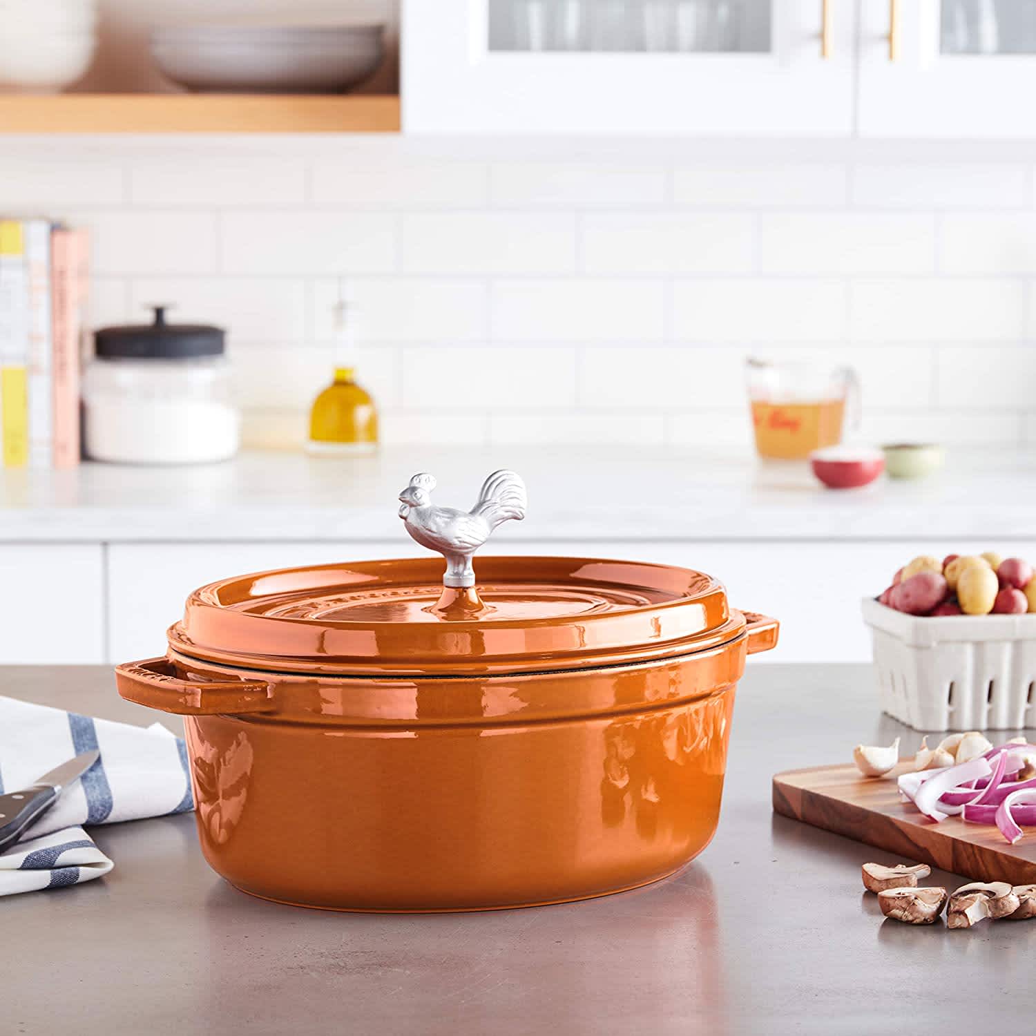 STAUB Cast Iron Coq au Vin Cocotte Dutch Oven 5.75quart serves 56
