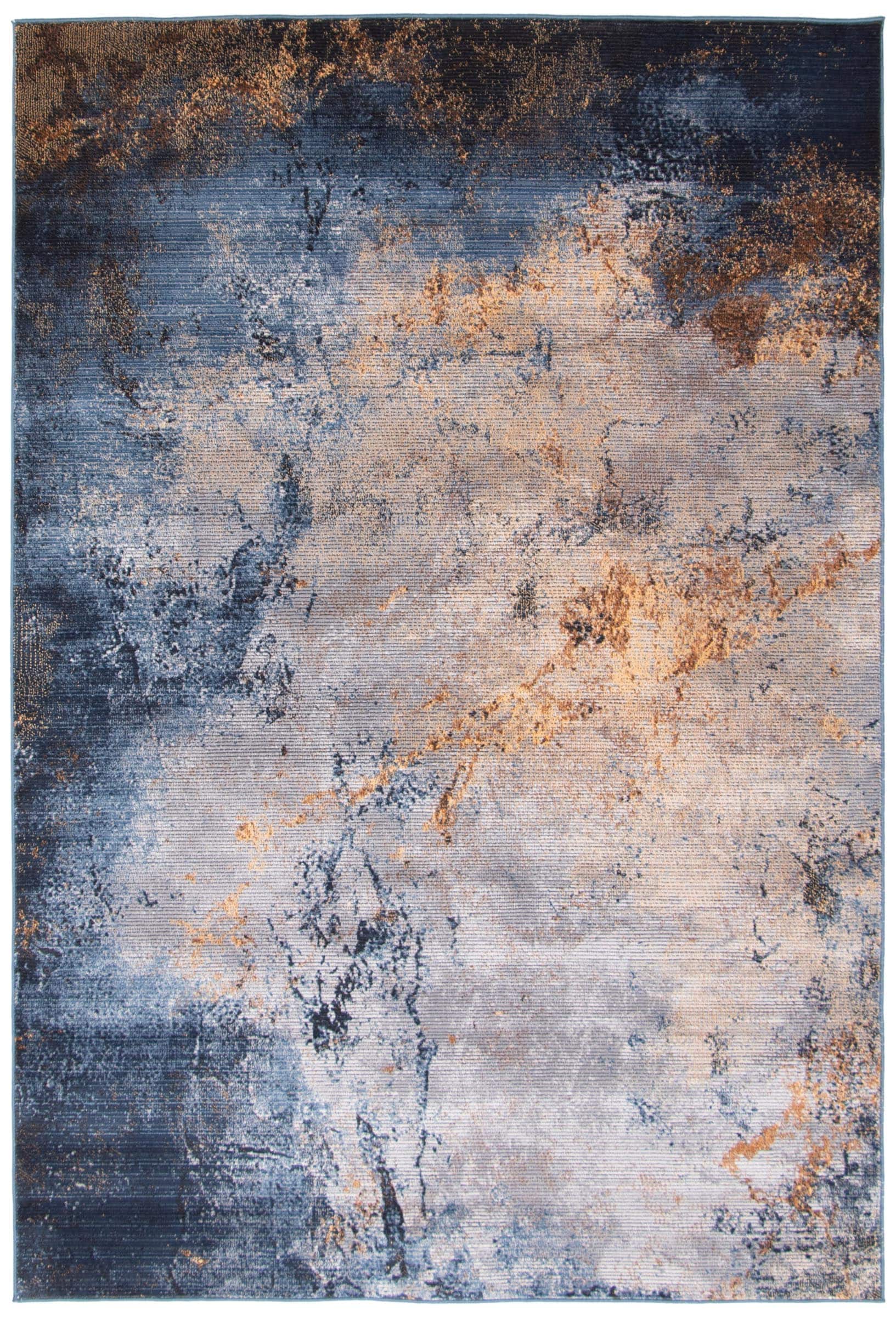 ECARPETGALLERY 358379 8 x 10 (ft) Polypropylene Blue Rectangular Indoor Abstract Area rug