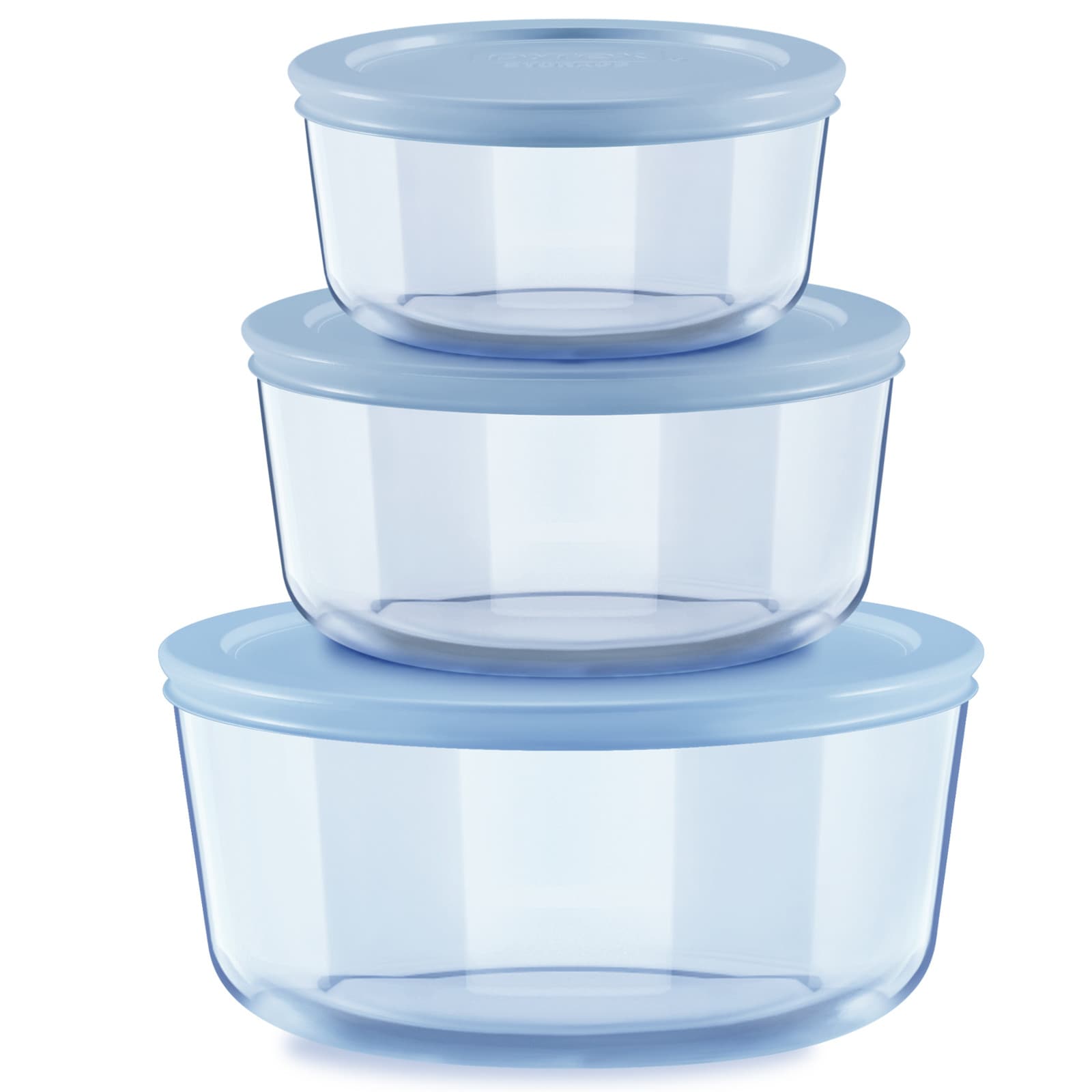 Multisize Glass Bpa-free Reusable Food Storage Container Set with Lid in Blue | - PYREX 1149596