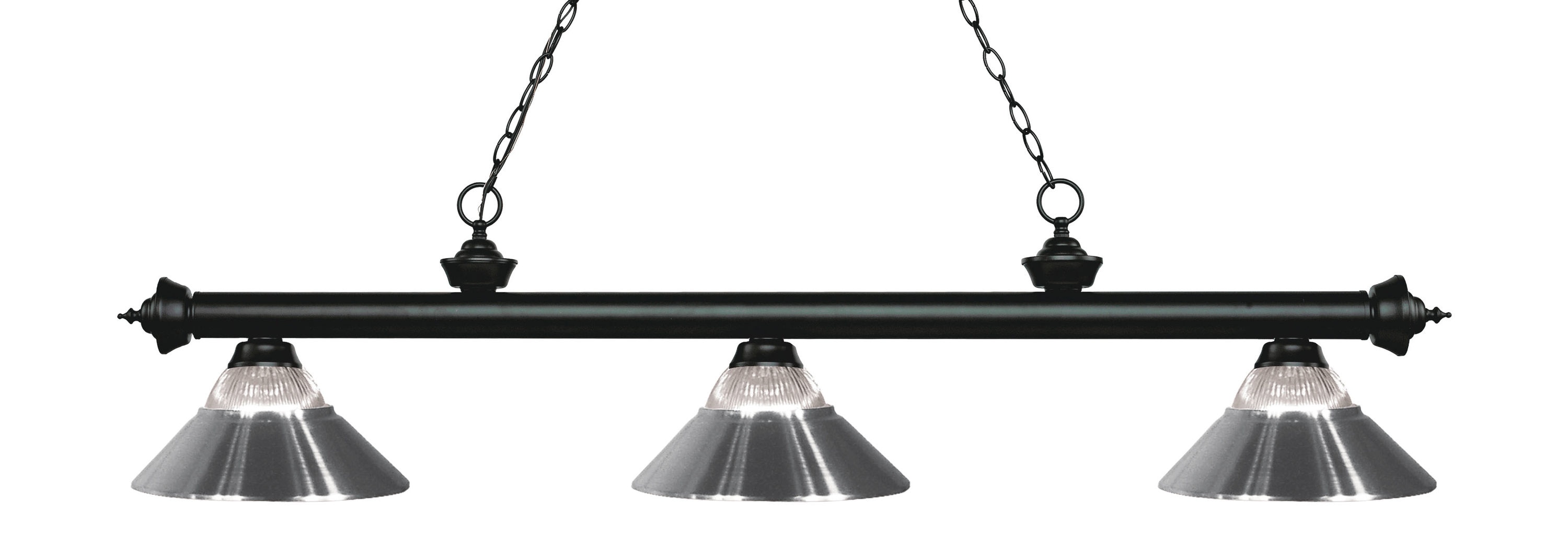 Z-Lite 200-3MB-RCH Riviera Matte Black Incandescent Medium base (E-26) Pool Table Lighting