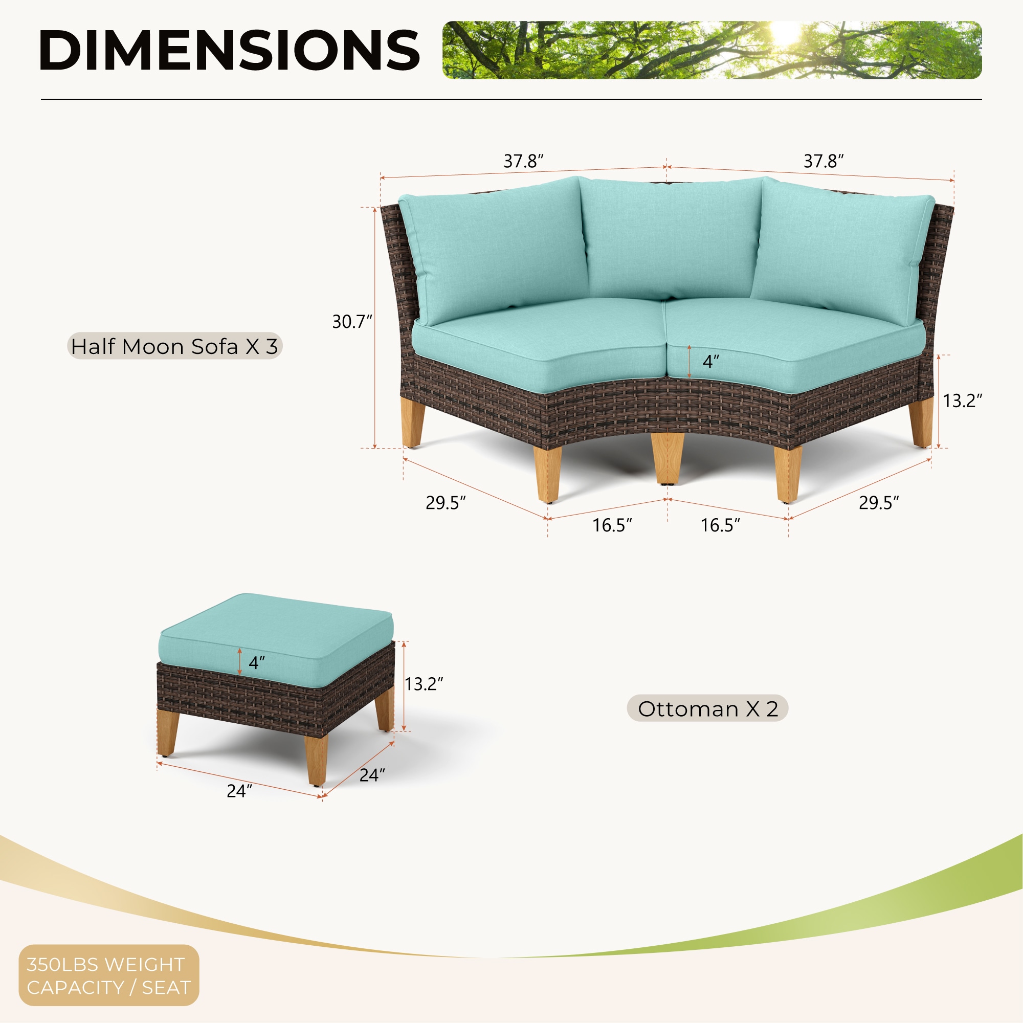 Sunshine Valley CR006-10-8-BU Patio-Conversation-Sets - View #2