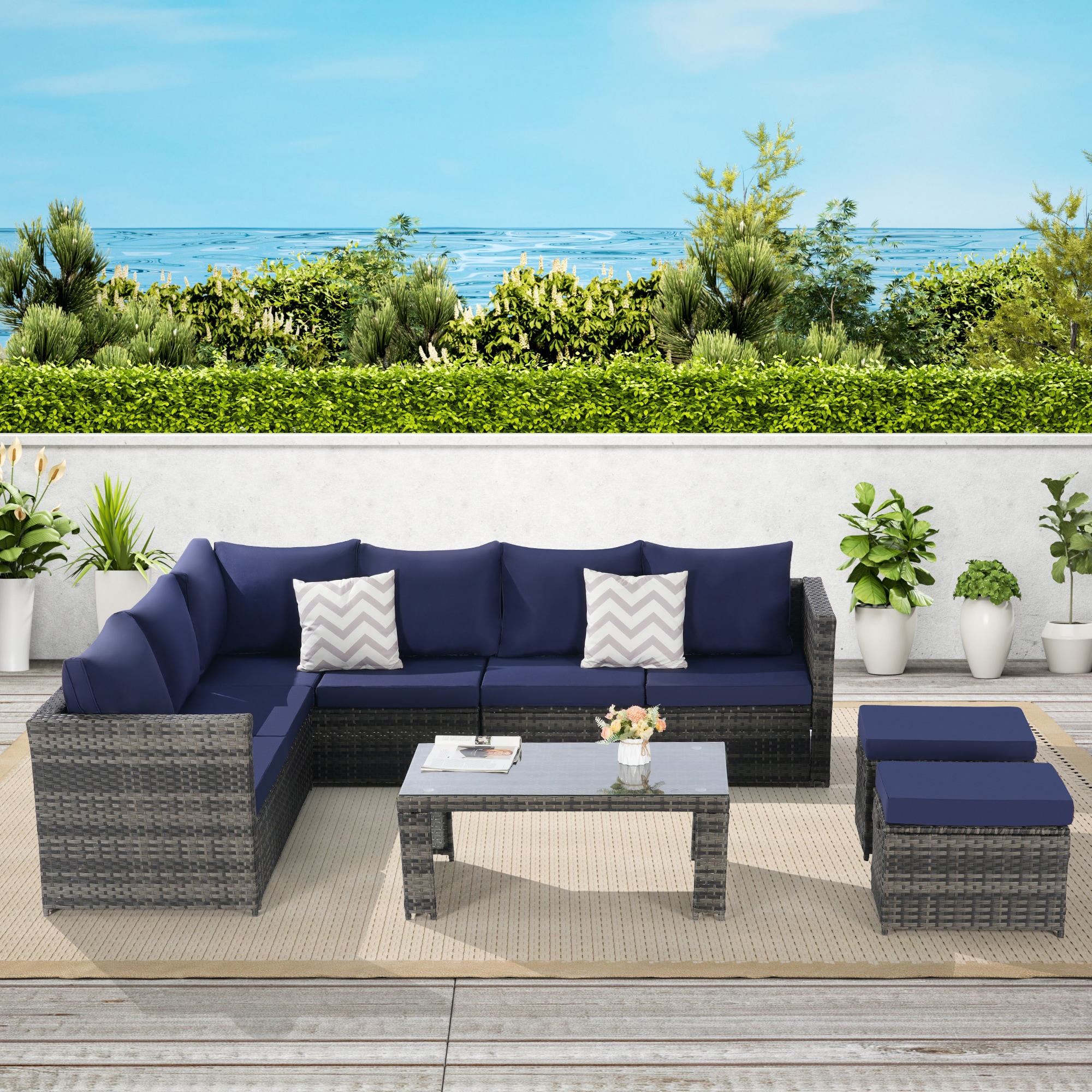 SINOFURN SYB670021BL Patio-Sofas-Daybeds - View #2