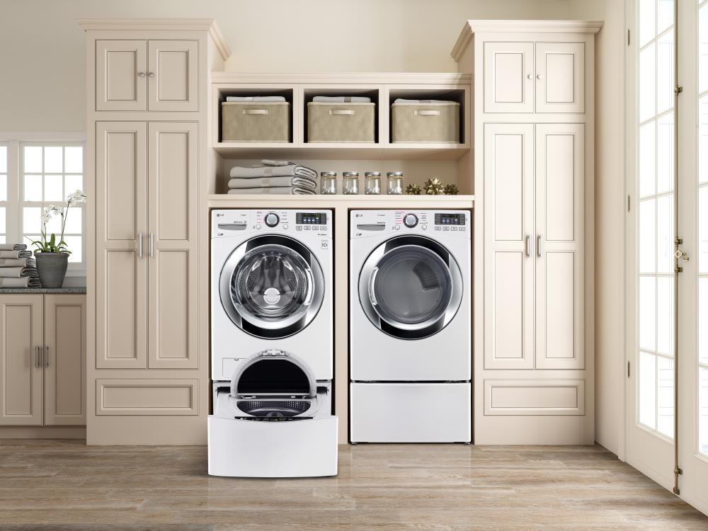 LG WM3670HWA Front Load Steam Washer & DLEX3370W Electric Steam Dryer