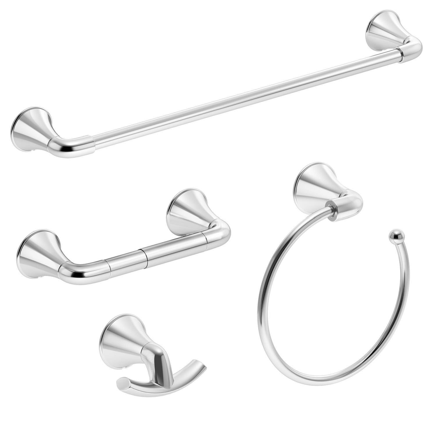 Symmons 4-Piece Polished Chrome Decorative Bathroom Hardware Set with ...