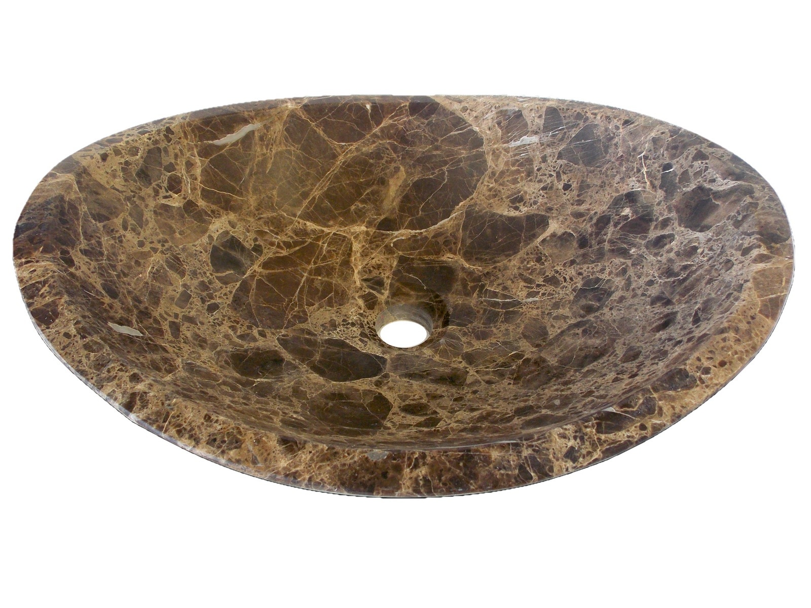 Eden 14'' Dark Brown Marble Canoe Sink