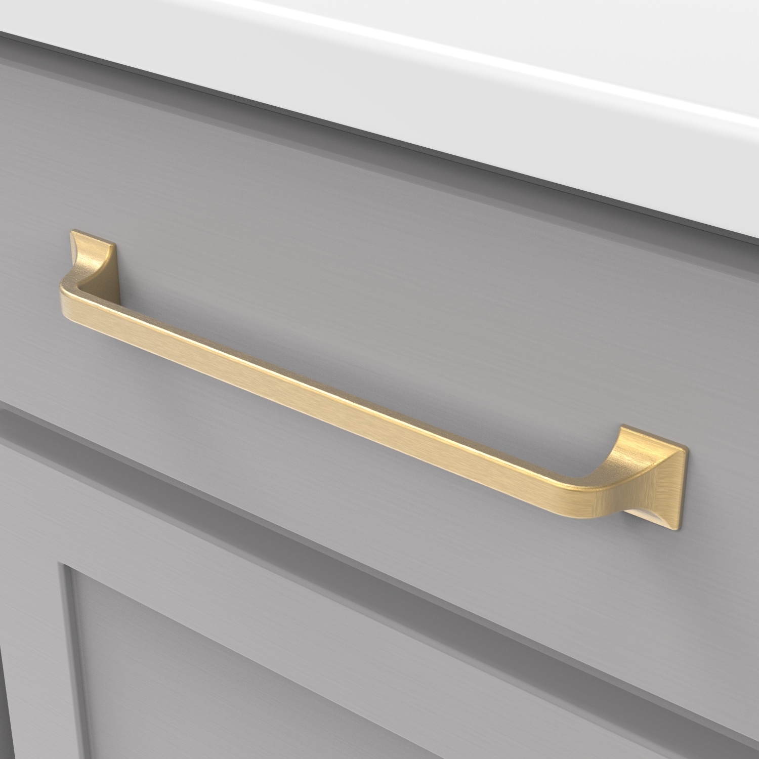Brushed Golden Brass 8-13/16" Modern Cabinet Handles