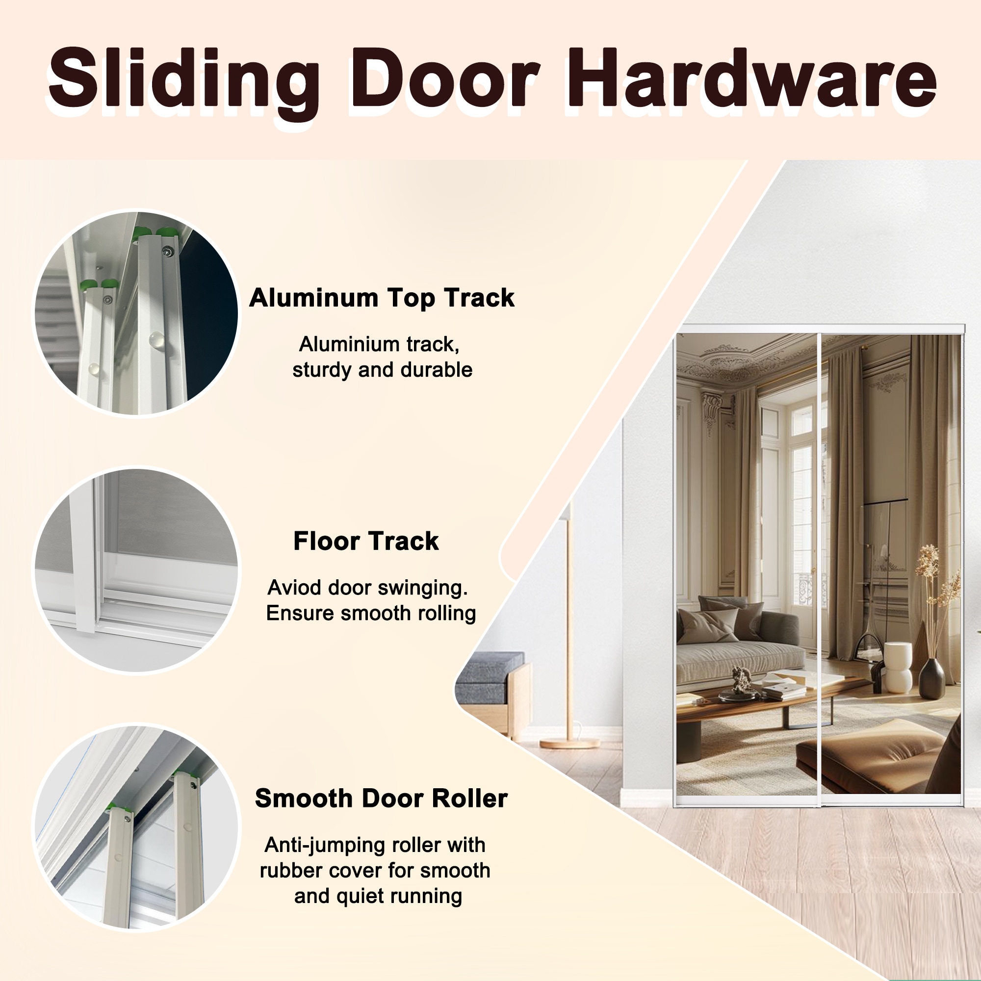 JUJUBON IN-CD-SL1M-AL-SD-144 Bifold-Sliding-Closet-Doors - View #6