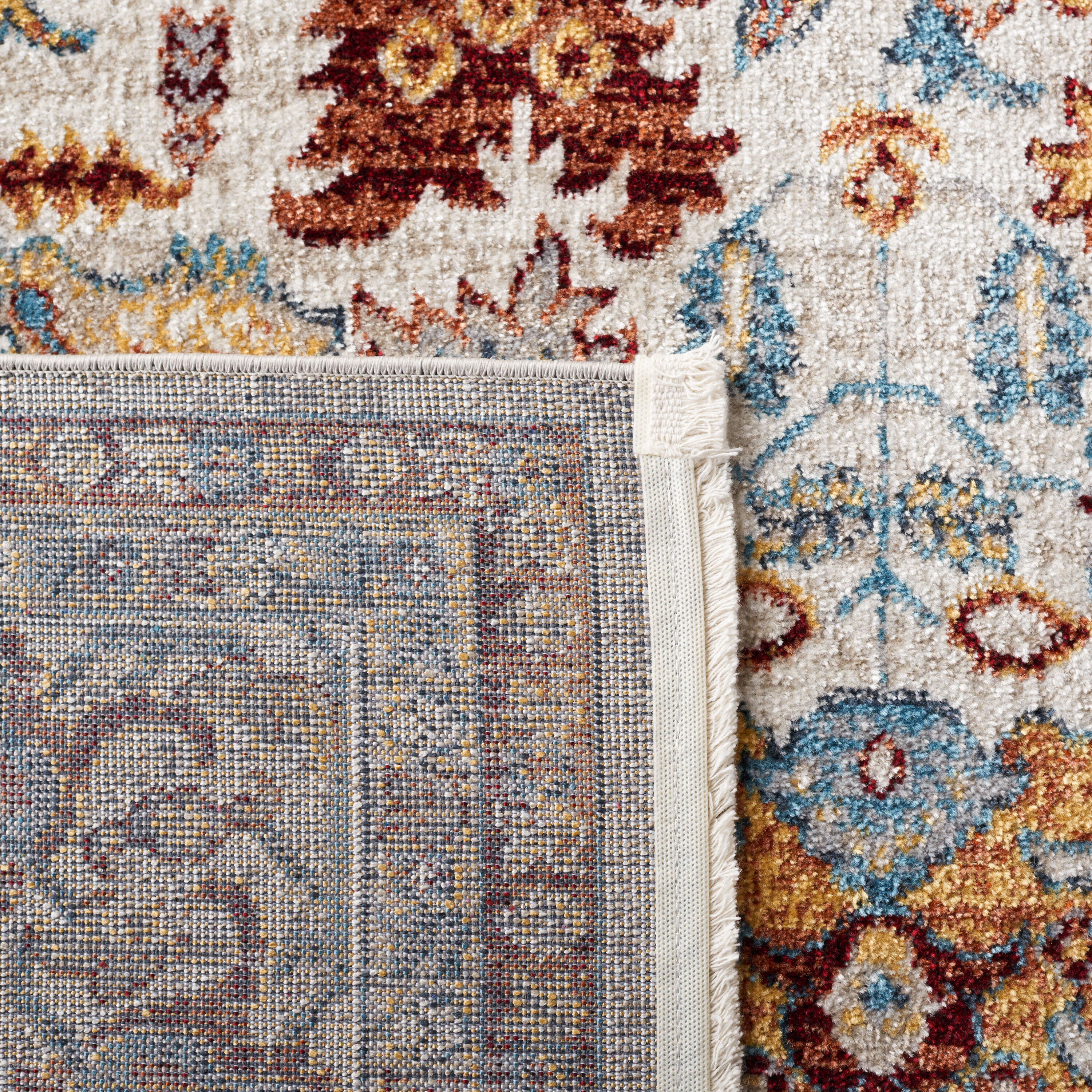Reversible Bayside Blue Synthetic 8' x 10' Easy-Care Area Rug