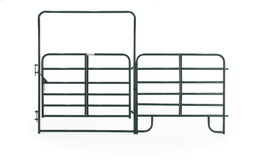 Tarter EWG66T 8-ft H x 12-ft W Green powder over e-coat Steel Farm Walk-thru Fence gate