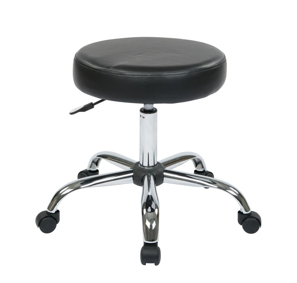 Work Smart WorkSmart Black/Chrome Transitional Adjustable Height Swivel ...