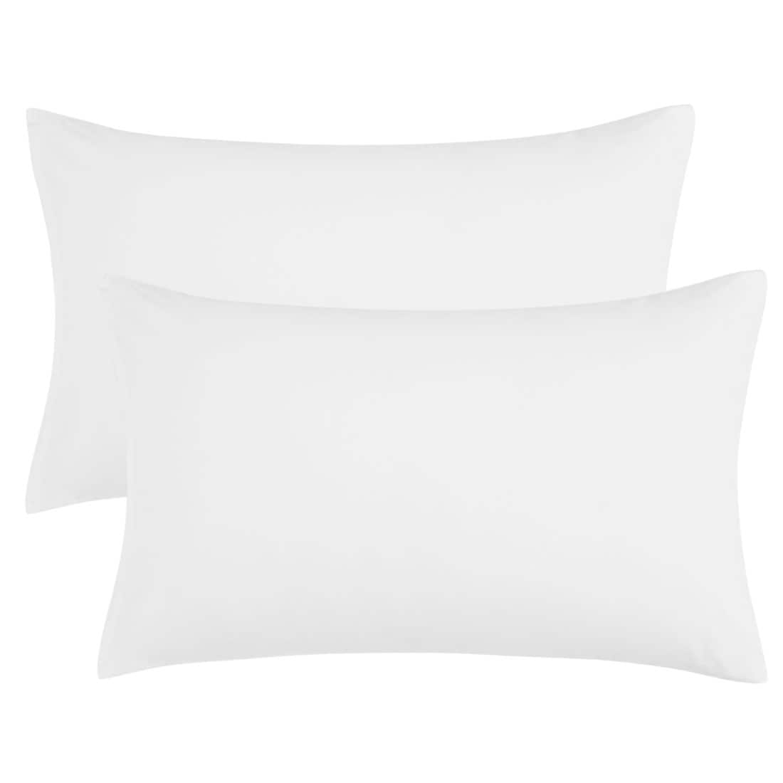 Unique Bargains Zippered Pillowcases Brushed Microfiber Polyester Pillow Case Cover Pillow Cases 2pcs  Soft and Comfortable Standard(20 Inchx26 Inch) Snow White
