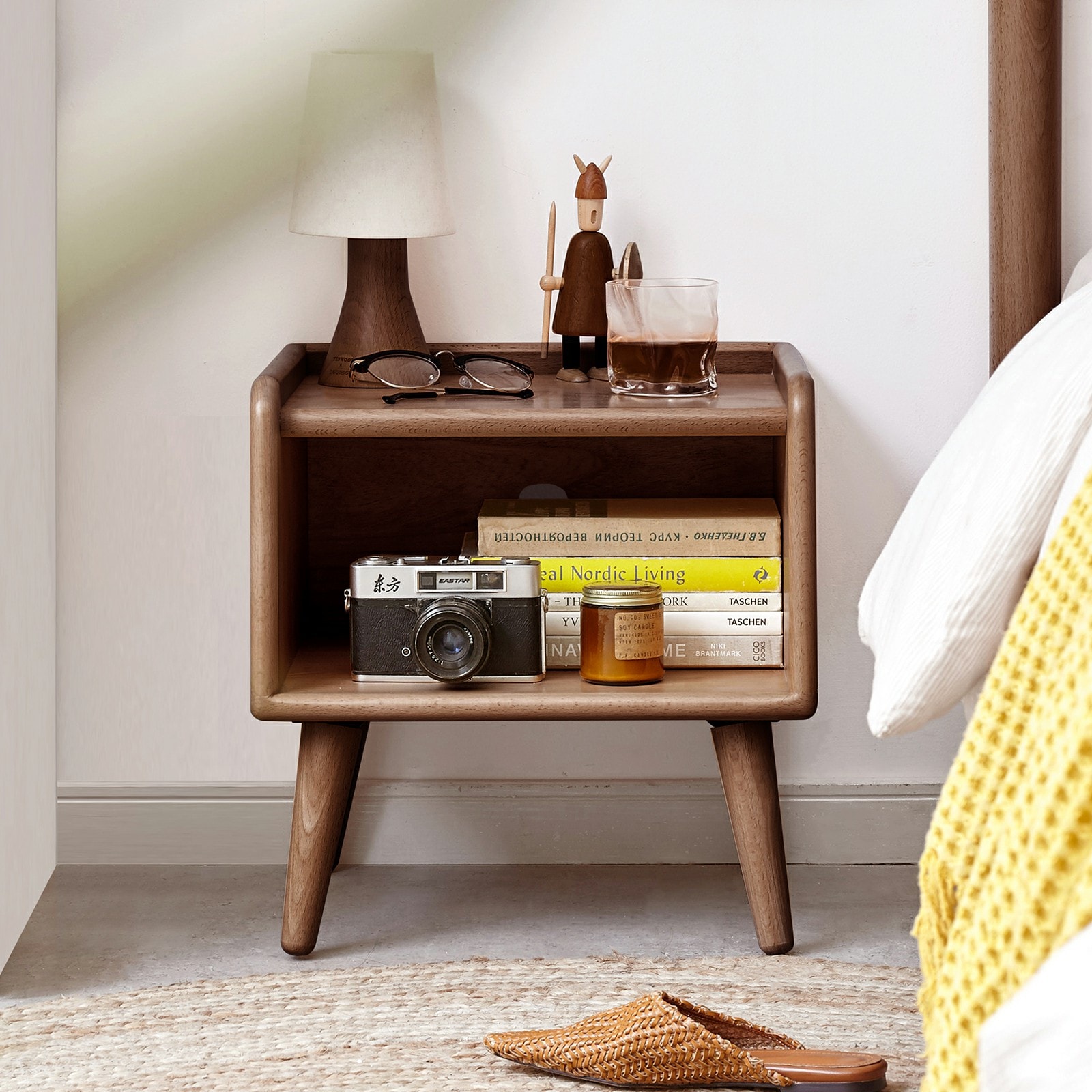JIMSMAISON JMYWNS01NT Natural Beechwood Nightstand