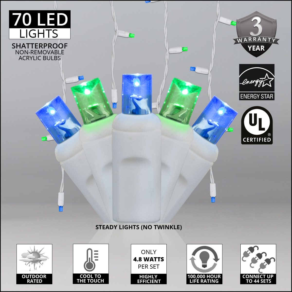 Wintergreen Lighting 81124 Christmas-Icicle-Lights - View #4