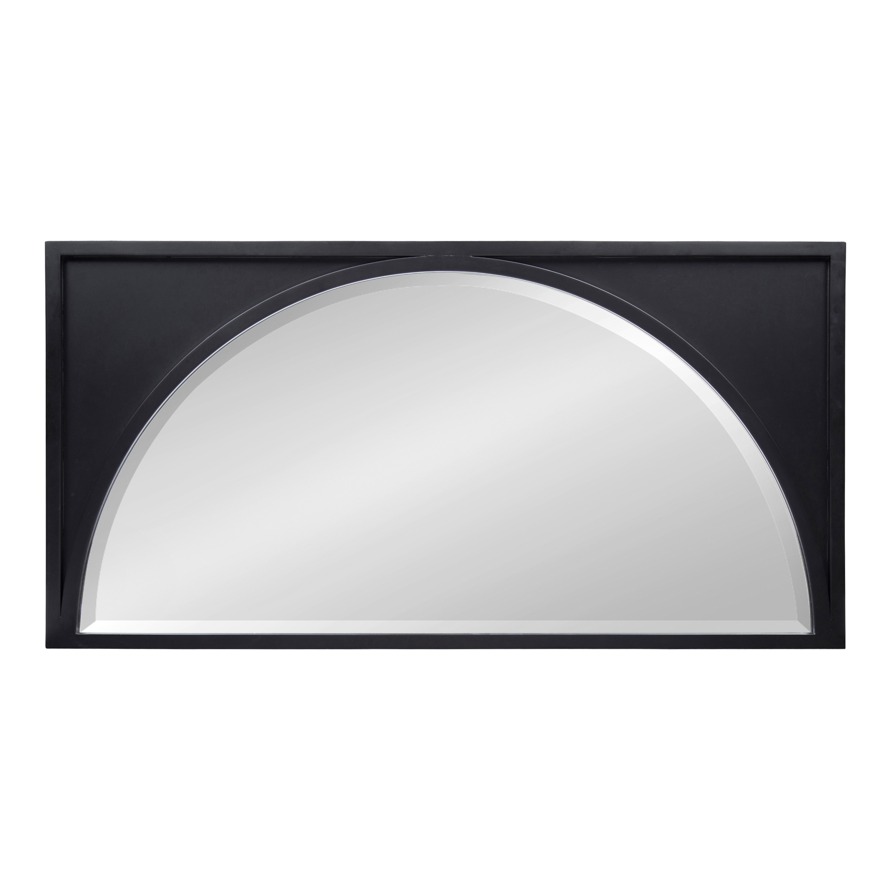 Kate and Laurel 214377 Andover 21.5-Inches W x 42-Inches H Arch Black Beveled Wall Mirror