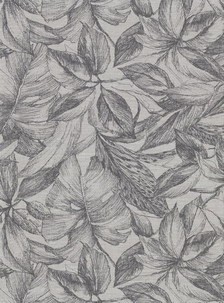 Warner Textures 2910-2743 60.8-Sq. Feet Grey Vinyl Textured Ivy/Vines 3D Unpasted Wallpaper