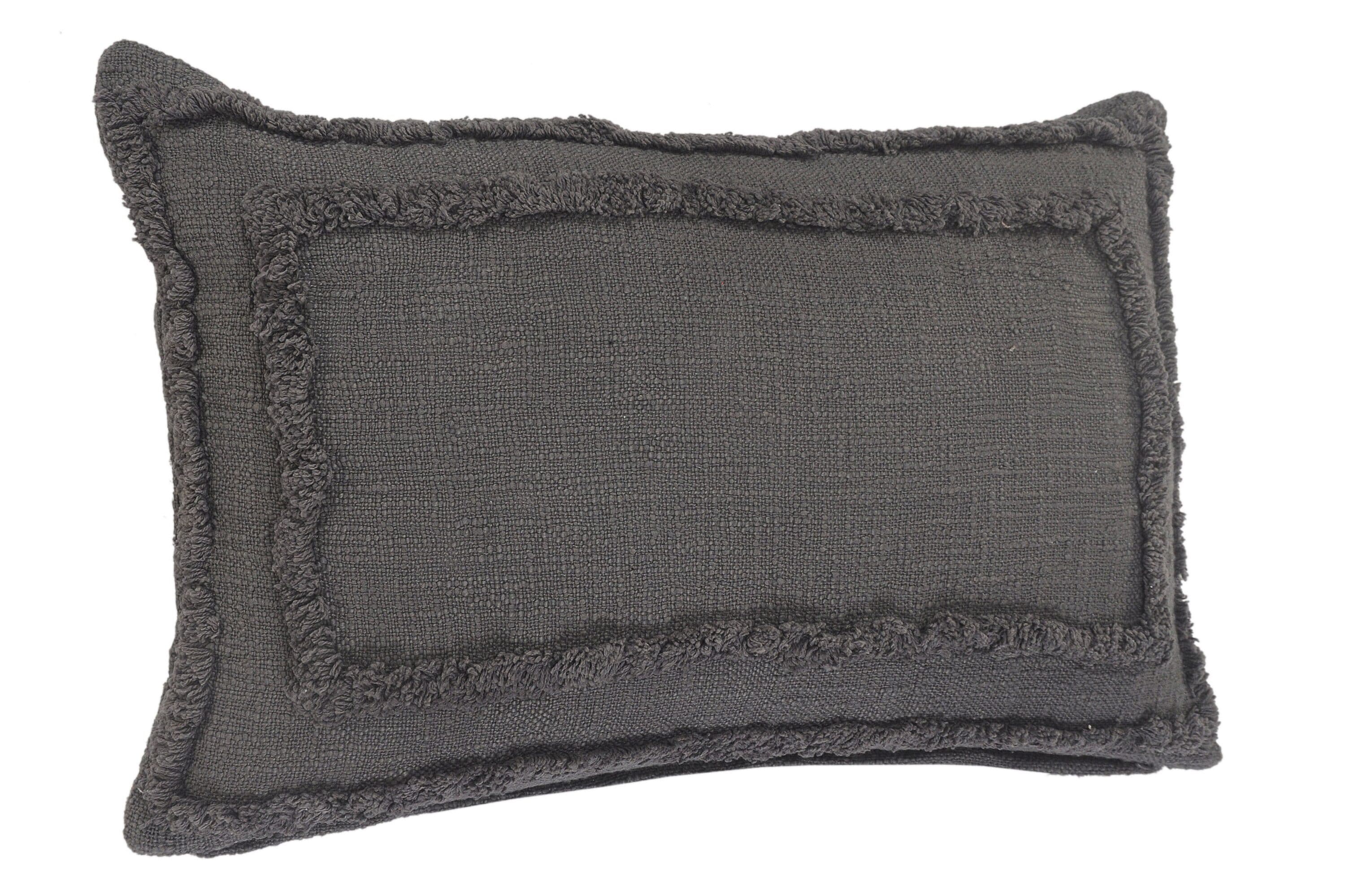 LR Home 0587A0084934J8 Rory 16-in x 24-in Dark Gray Rectangular Indoor Decorative Pillow
