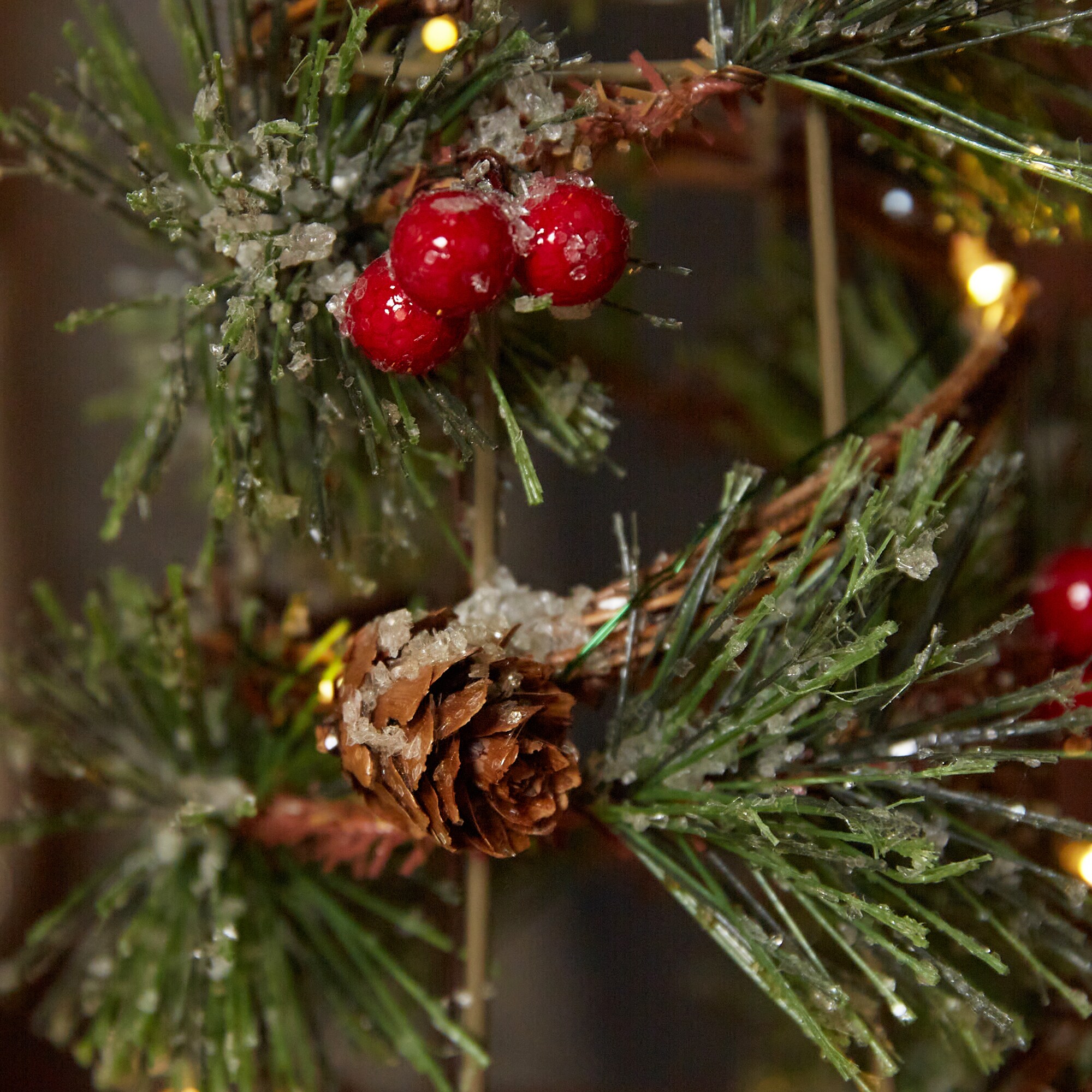 New Rustic Natural Frosted Pine cone Ornaments (set of 8) 2.5 inch average  size