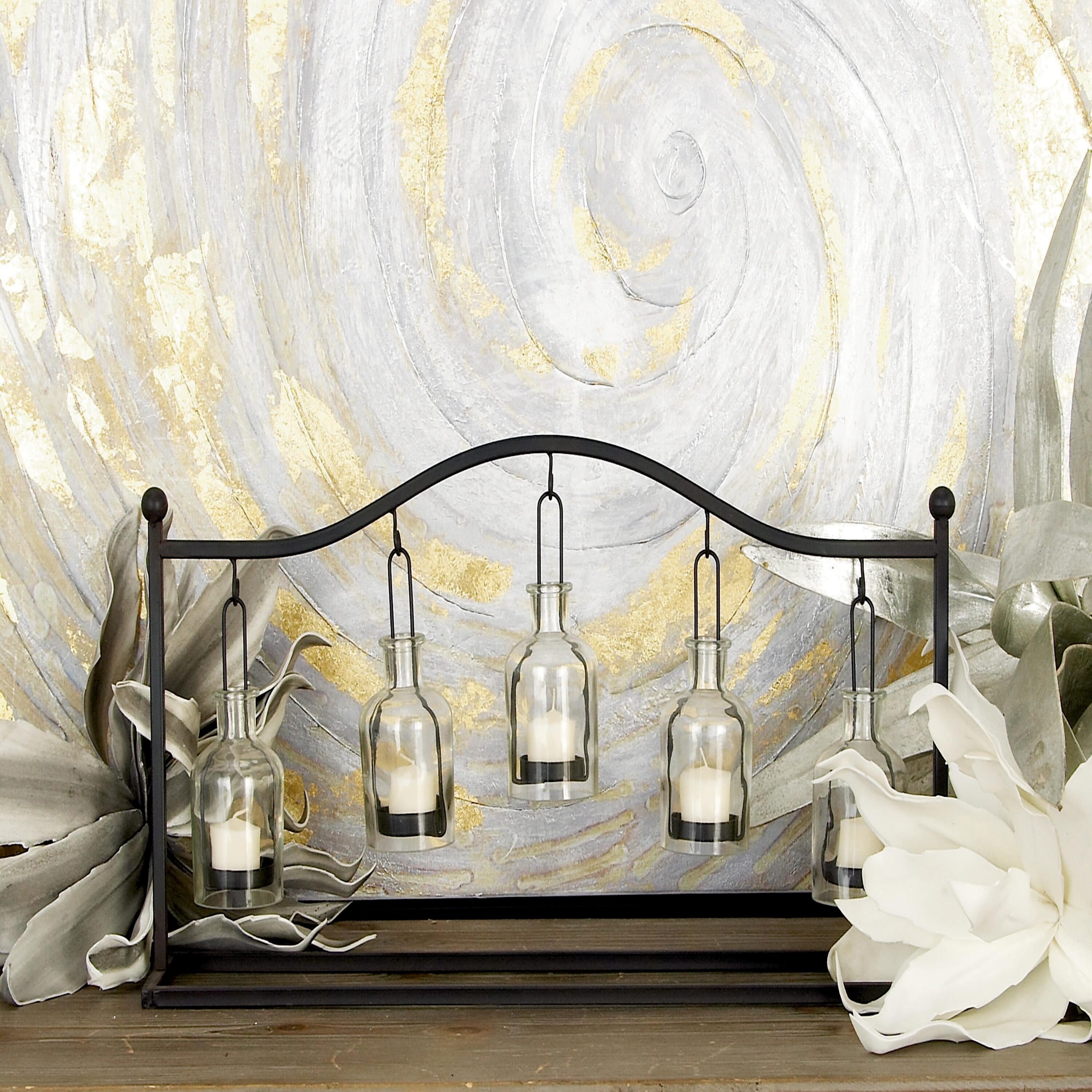 Grayson Lane 55544 5 Candle Metal Lantern Candle Holder
