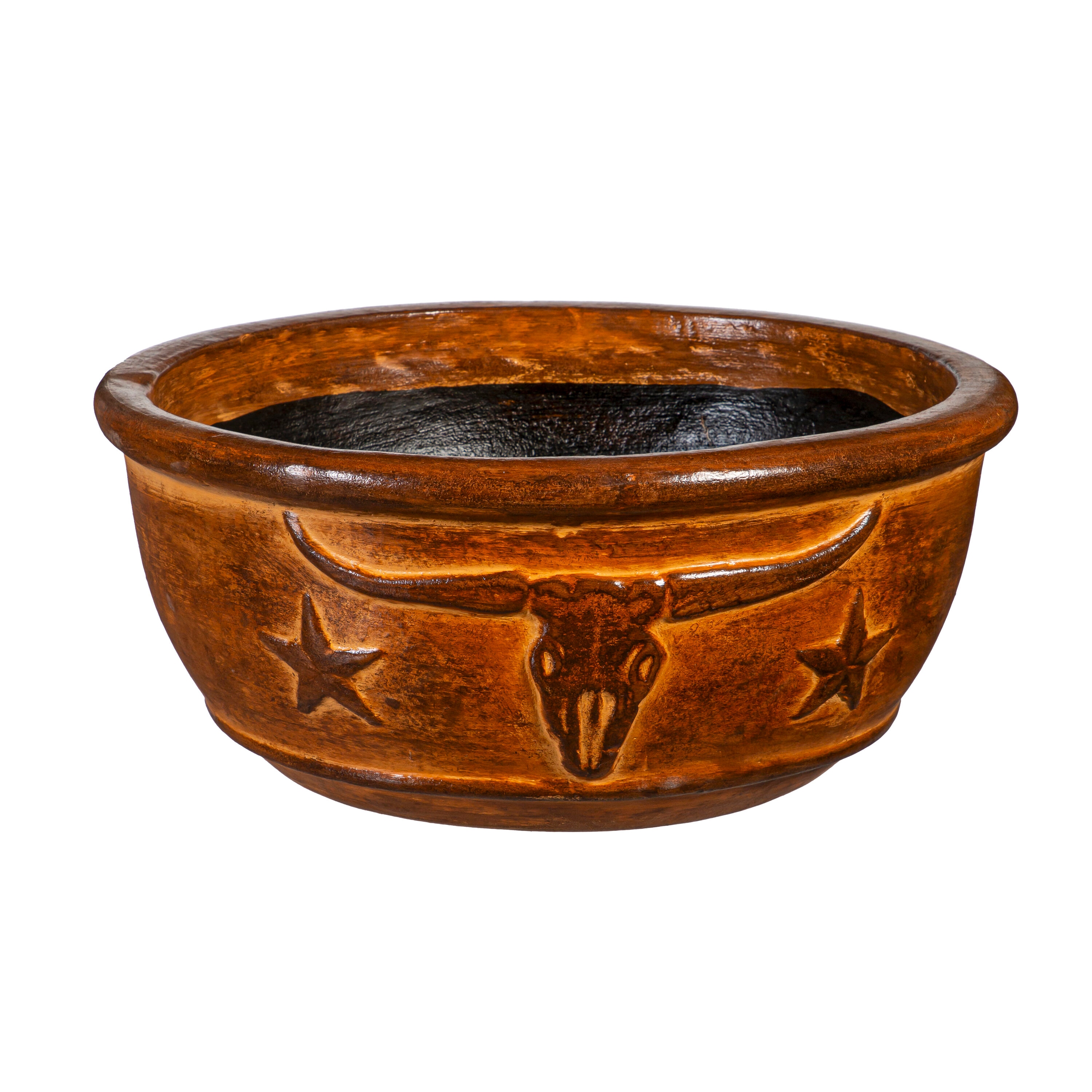Style Selections ZLW84G2491 Urn 22.0-in W x 9-in H x 22-in D Orange Clay Indoor/Outdoor Planter