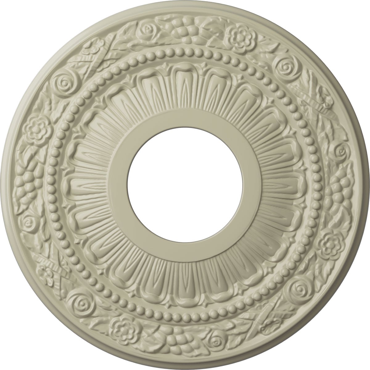 Ekena Millwork CM12NACYF Nadia 12.125-in W x 12.125-in L Painted Clear Yellow Polyurethane Whole Ceiling Medallion