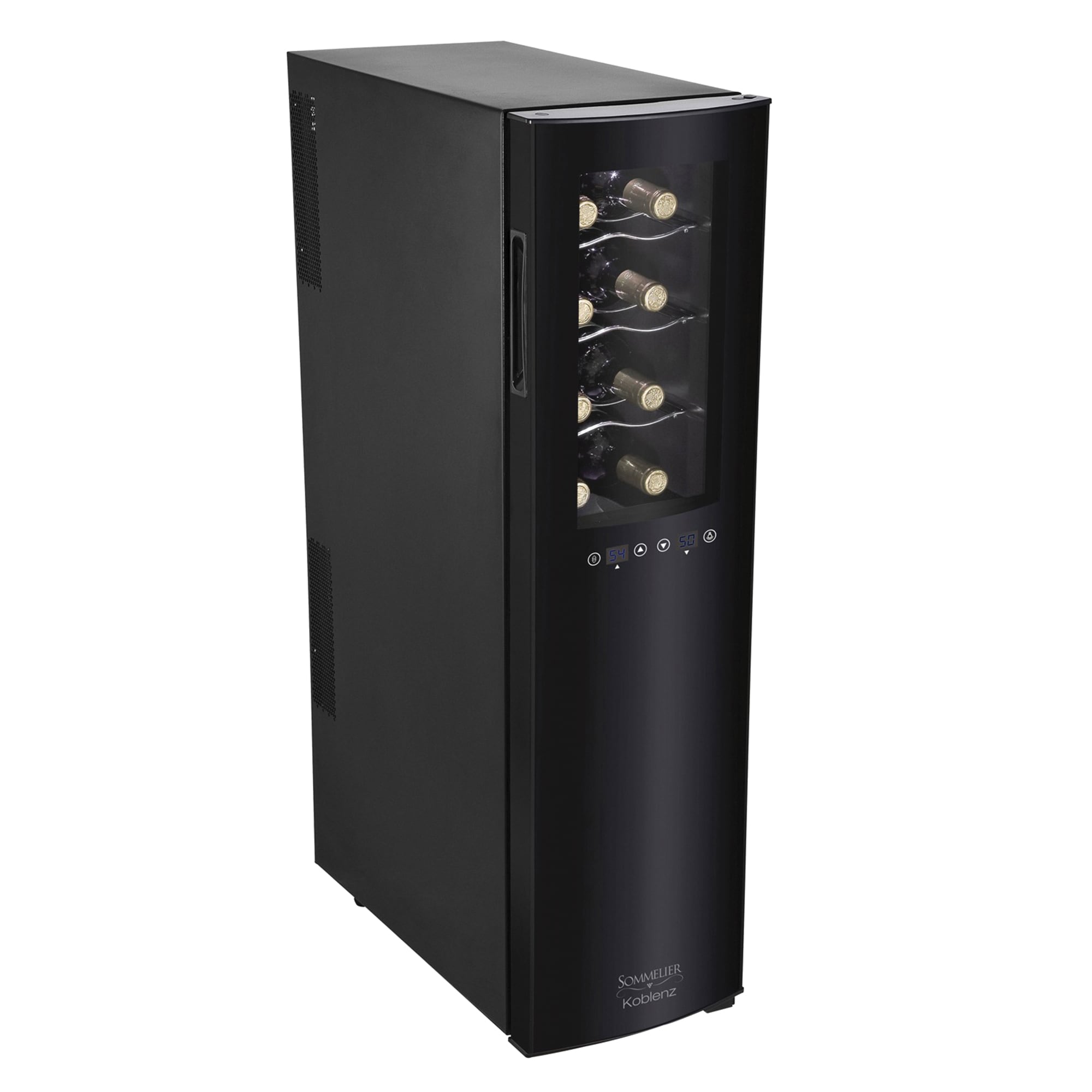 Koblenz KBZEVFK18LW 10.44-Inches W 18 -Bottles Black Dual Zone Cooling Freestanding Indoor Wine Cooler