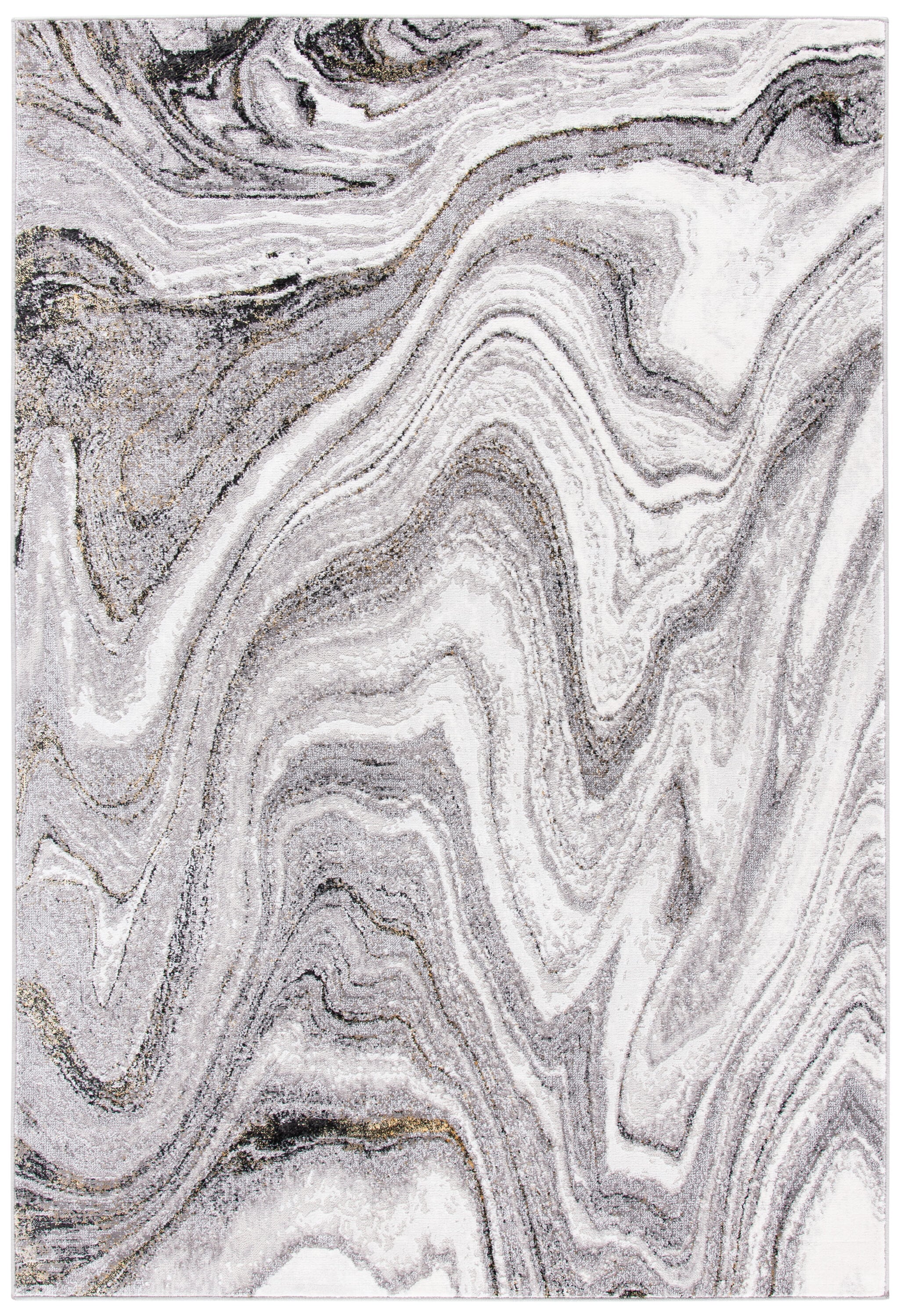 Safavieh ALA246G-5 Amelia Kristjana 5 x 8 (ft) Loomed Synthetic Gray/Gold Rectangular Indoor Geode Vintage Area rug