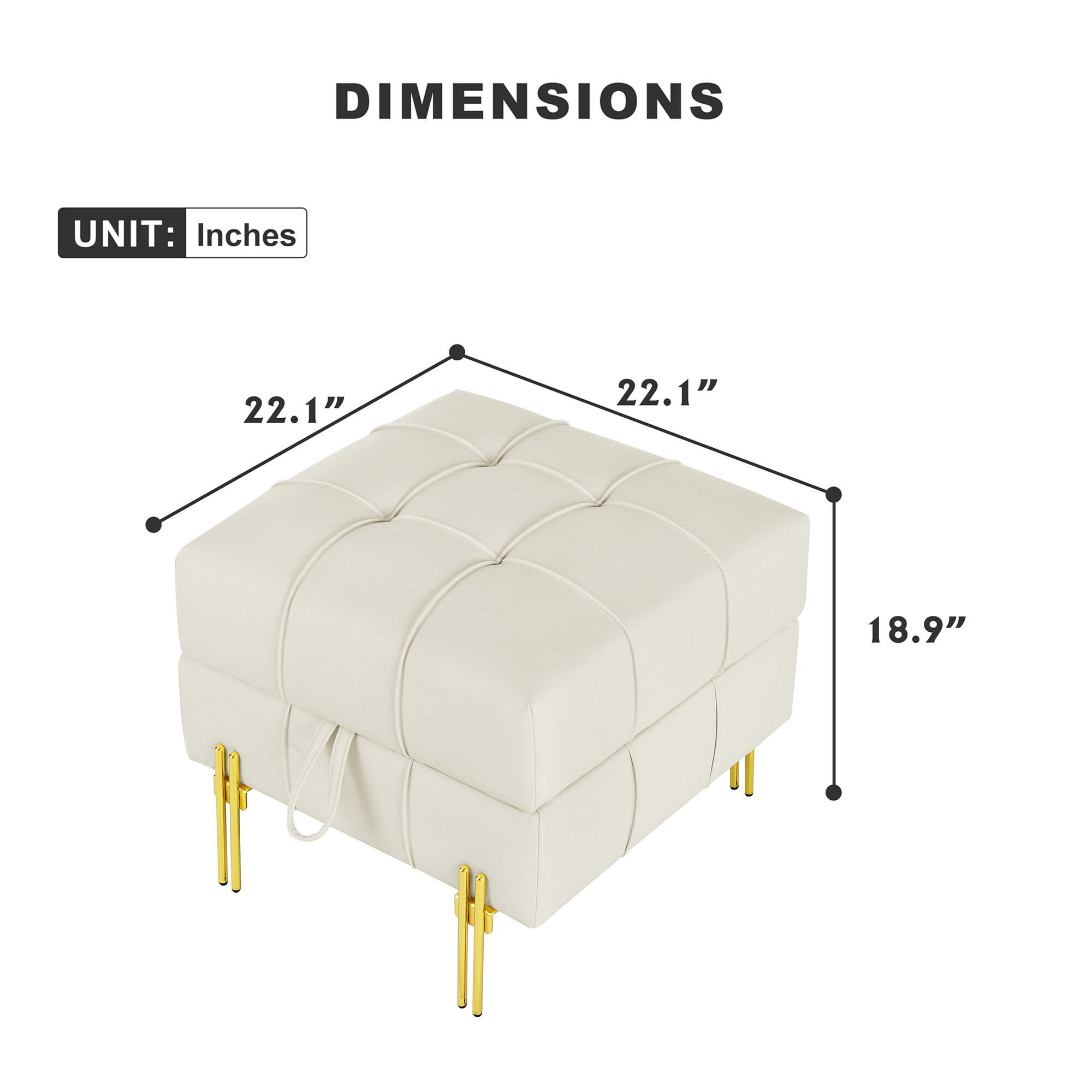 SINOFURN SYA610015BK Indoor-Ottomans - View #3