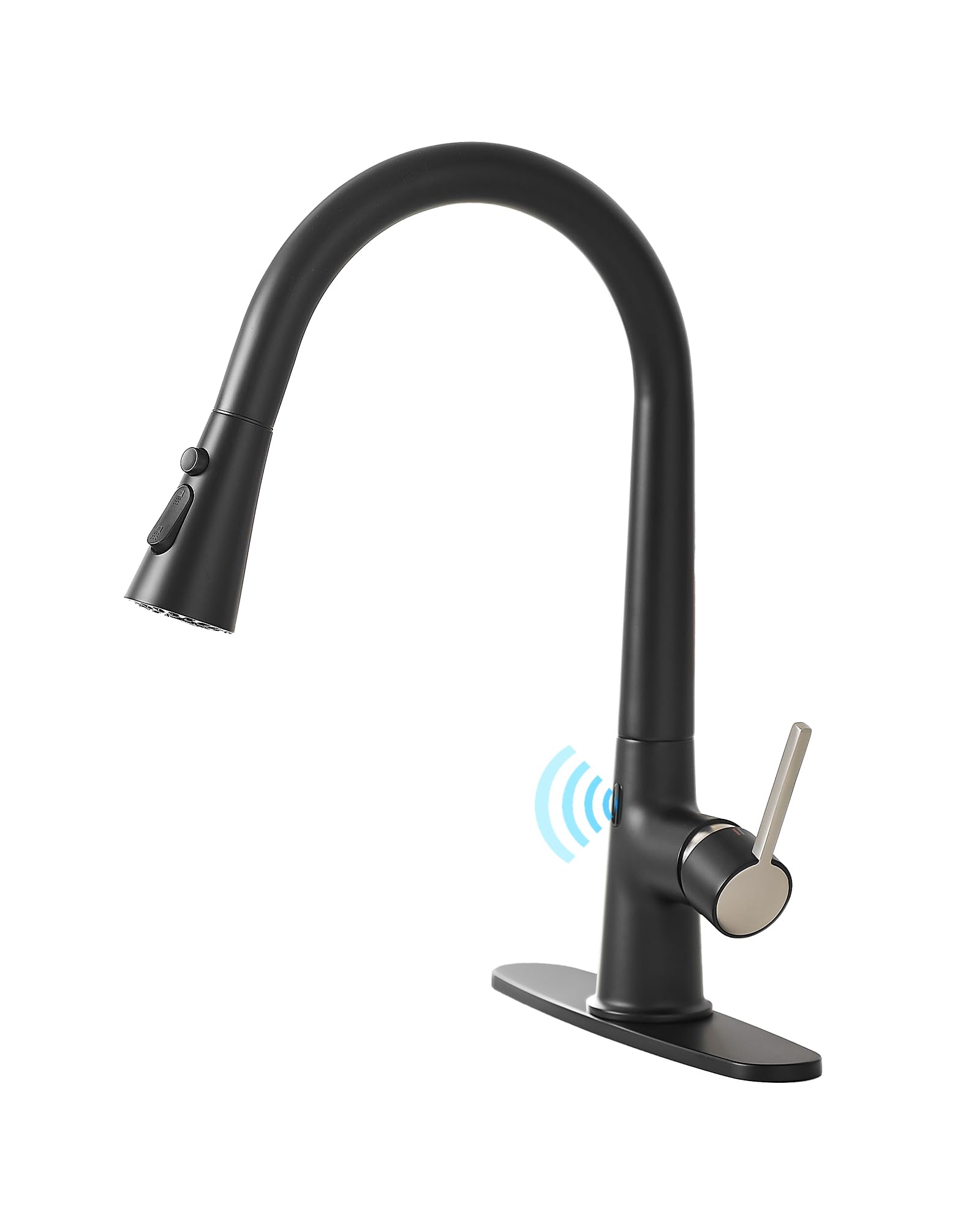 KIWDZFU -  Touchless Kitchen Faucet with Pull Down Sprayer Matte Black Single Handle High Arc Sin...