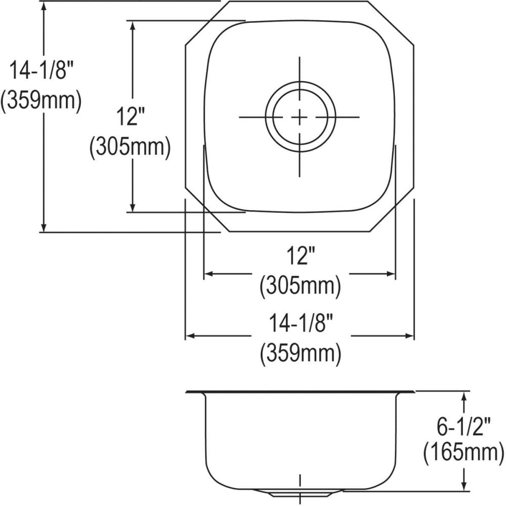 Elkay Undermount 14.125-in x 14.125-in Hammered Mirror Stainless Steel ...