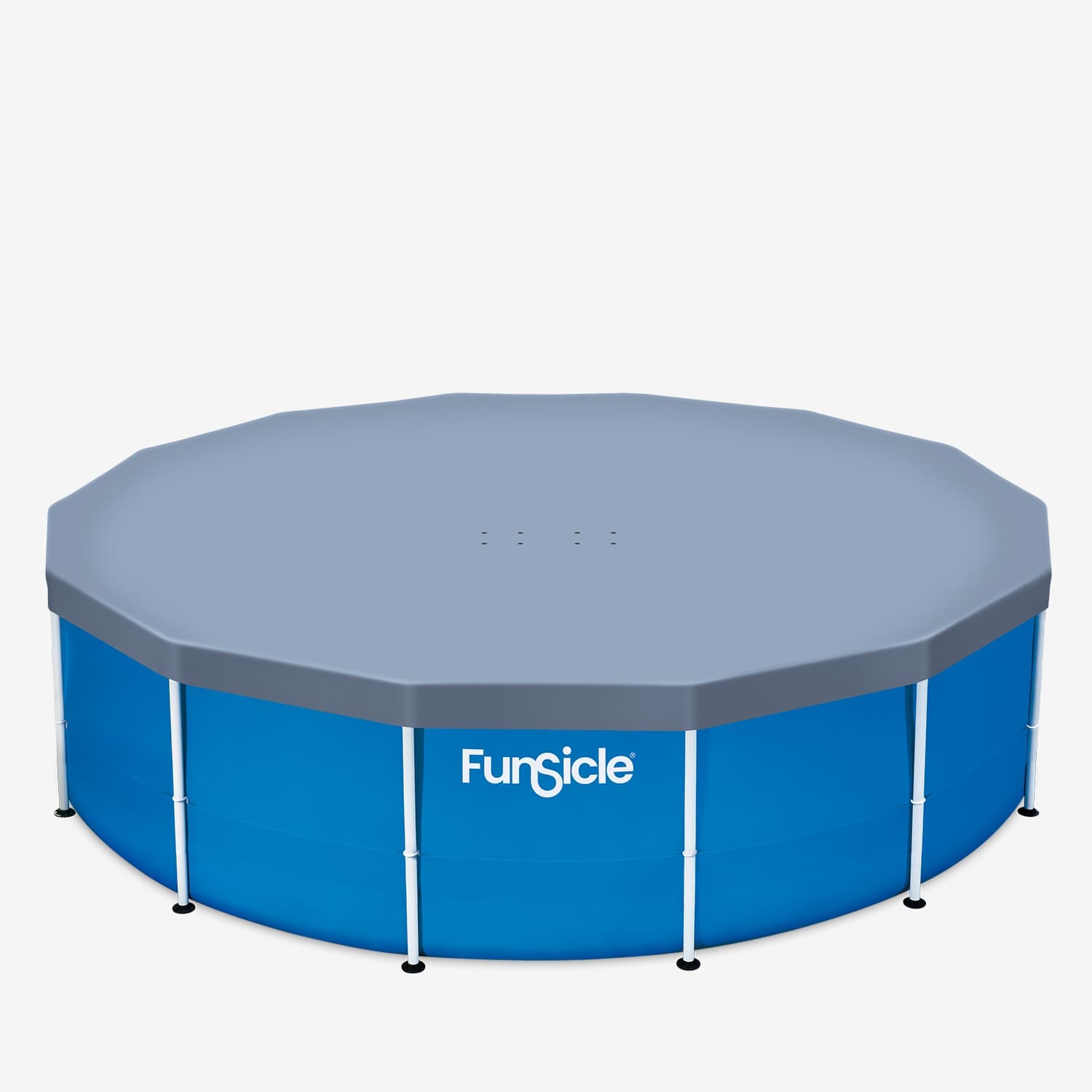 Funsicle Above Ground Frame Pool Cover - 14-ft x 14-ft - Round - Gray #P521400FX
