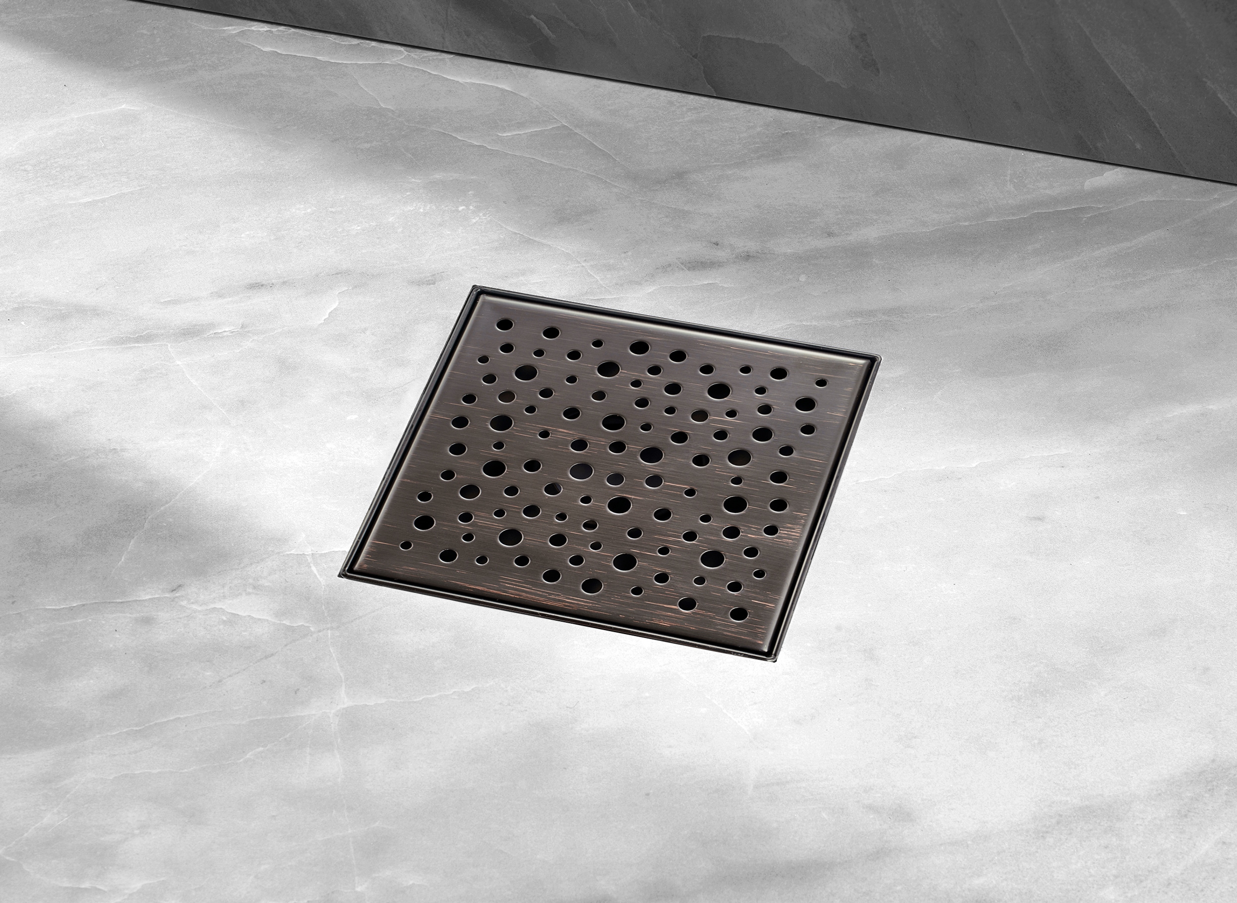 ELEGANTE DRAIN COLLECTION 4 In. Raindrop Hole Pattern Venetian Bronze ...