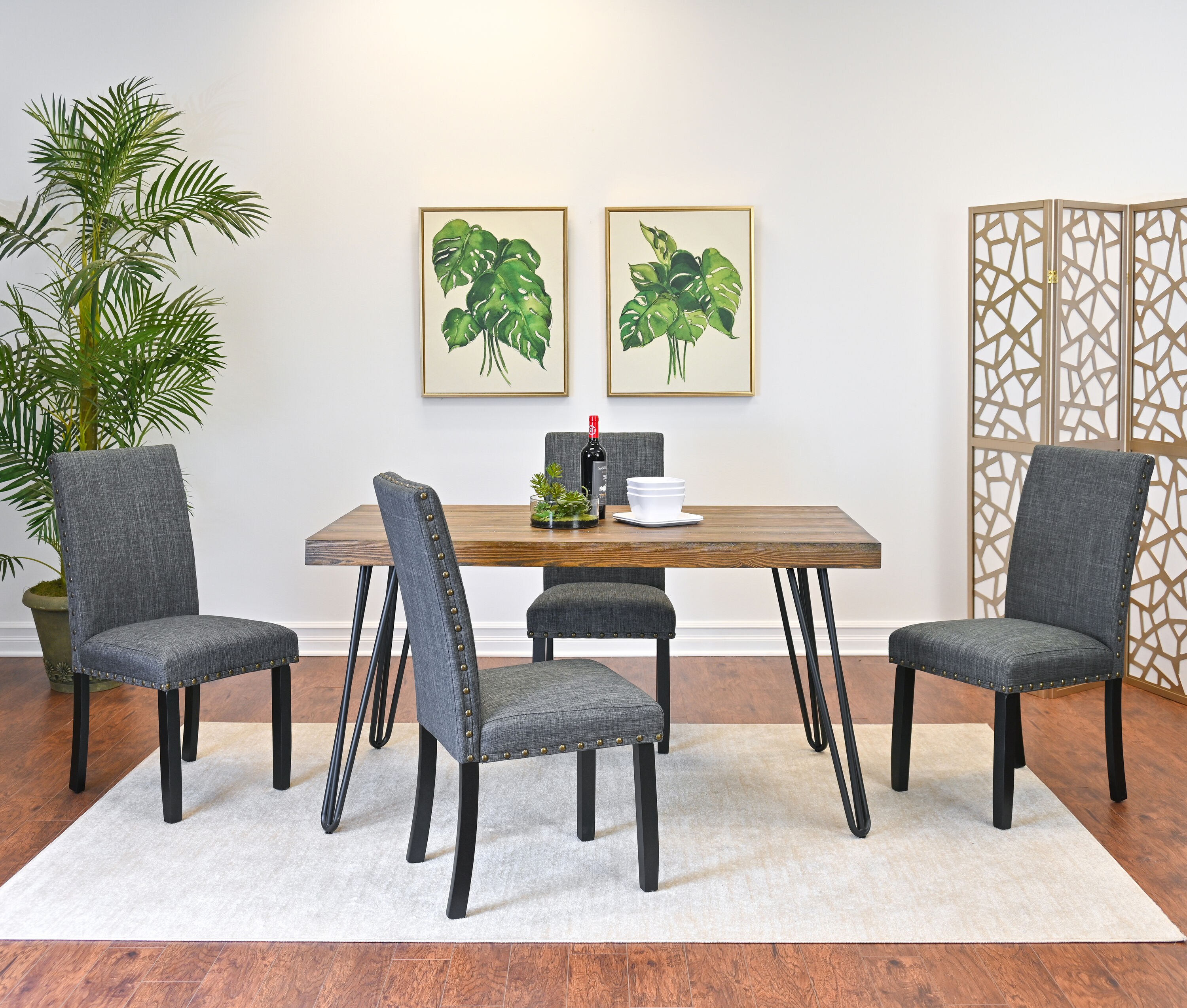 Roundhill Furniture T8741C162X2-CB162GY Dining-Sets - View #4