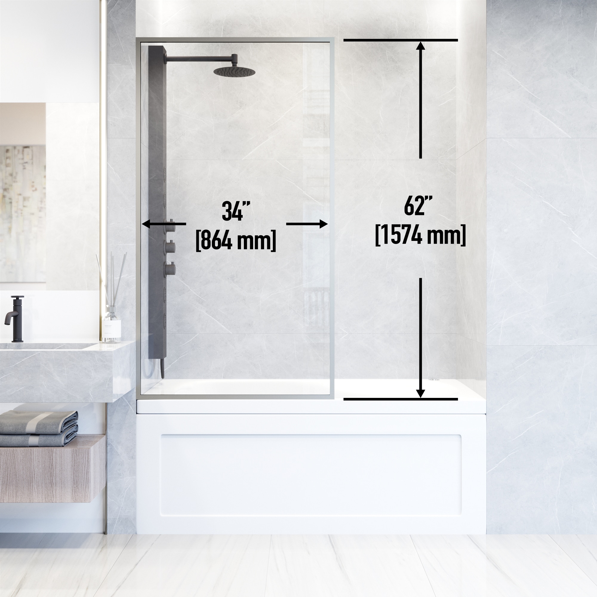 VIGO VG6077STCL3462 Bathtub-Doors - View #3